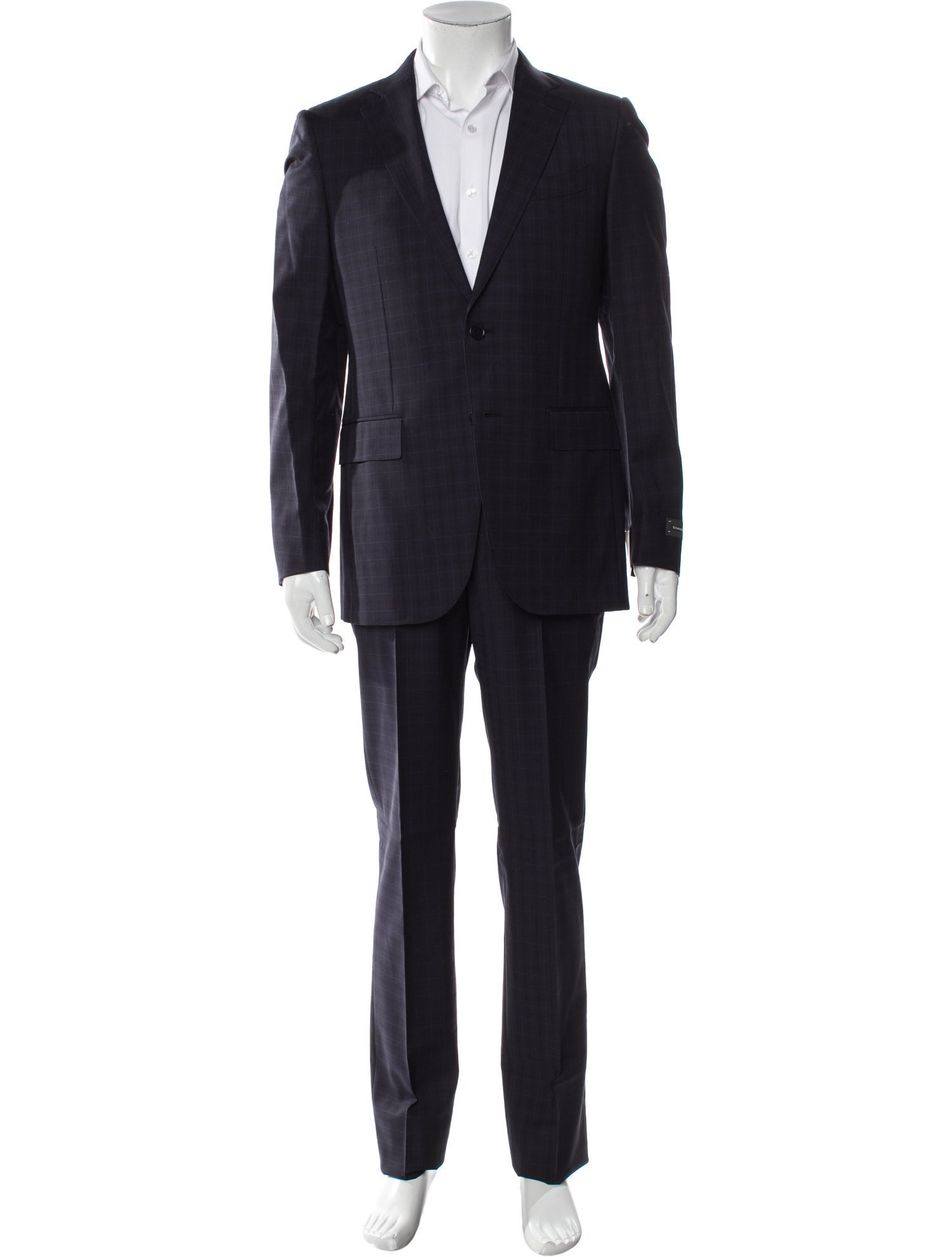Ermenegildo Zegna Wool Plaid Print Two-Piece Suit w/ Tags
