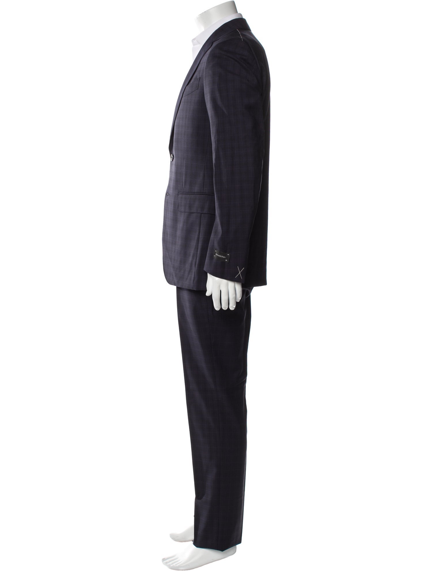 Ermenegildo Zegna Wool Plaid Print Two-Piece Suit w/ Tags