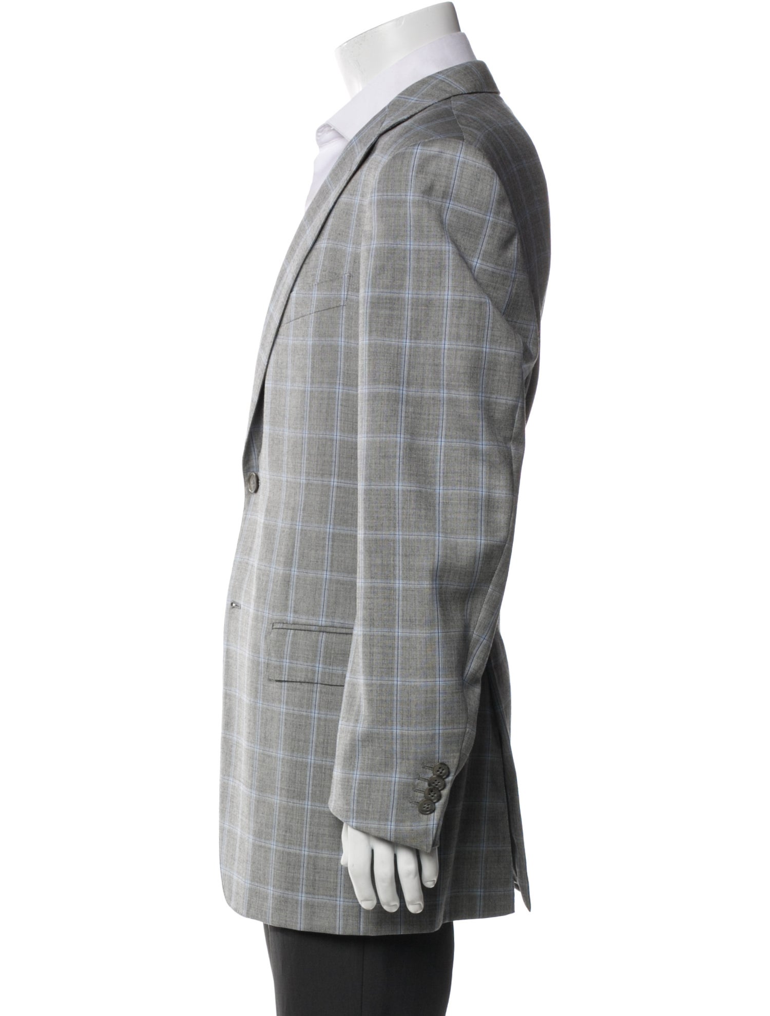 Ermenegildo Zegna Wool Plaid Print Blazer
