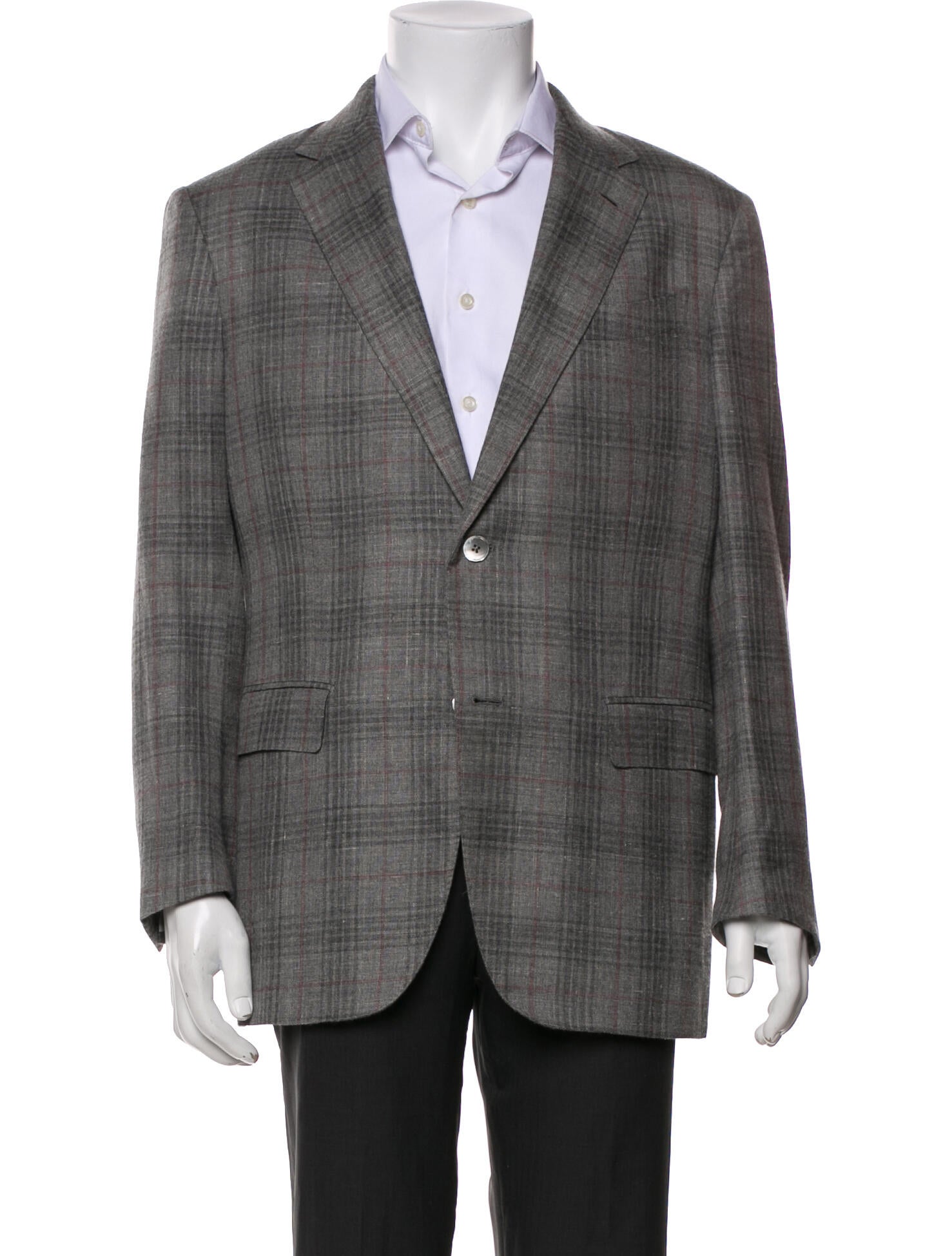 Ermenegildo Zegna Cashmere Plaid Print Blazer