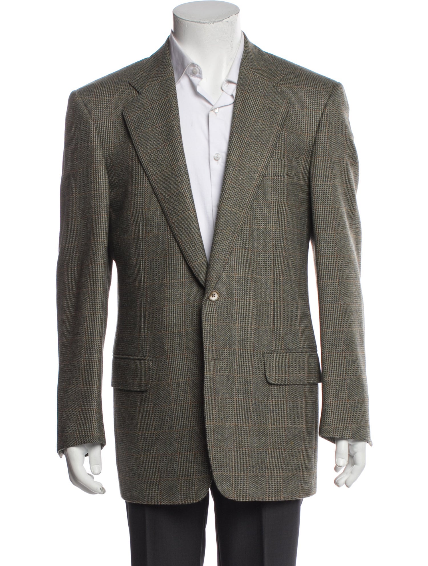 Ermenegildo Zegna Wool Plaid Print Blazer
