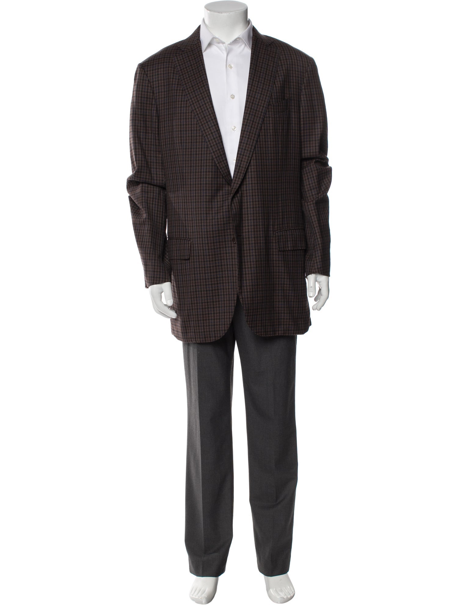 Ermenegildo Zegna Wool Plaid Print Blazer