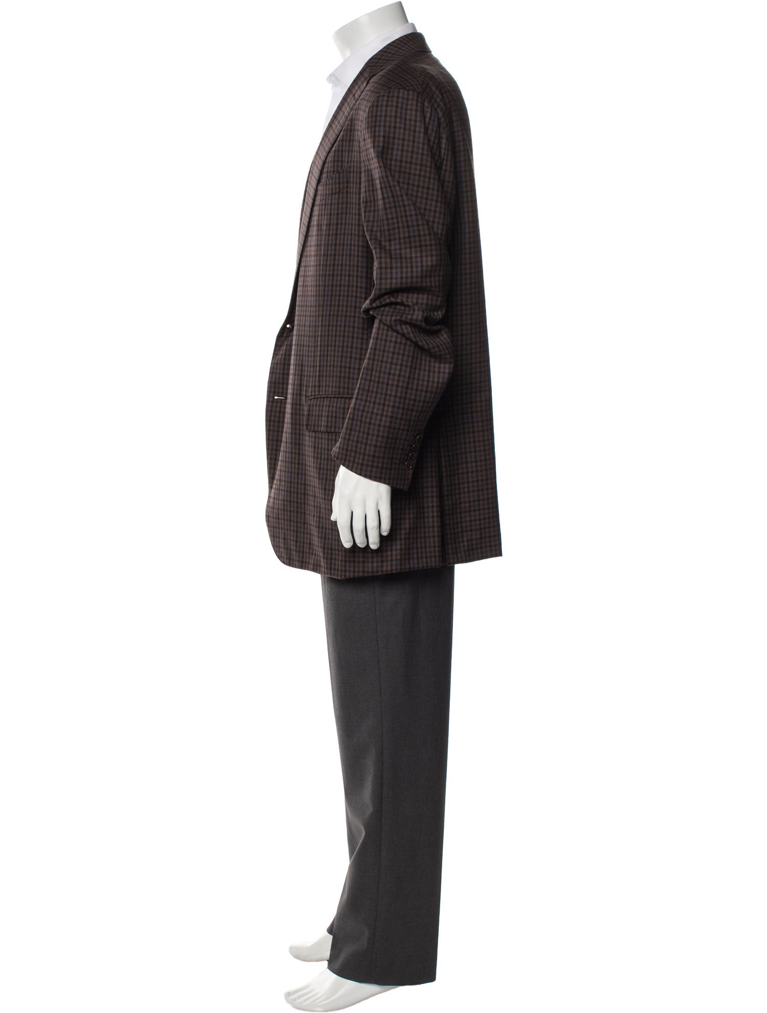 Ermenegildo Zegna Wool Plaid Print Blazer