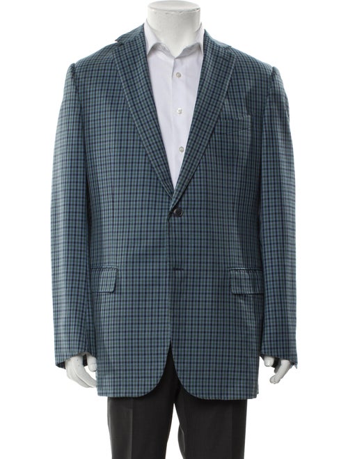 Ermenegildo Zegna Wool Plaid Print Blazer