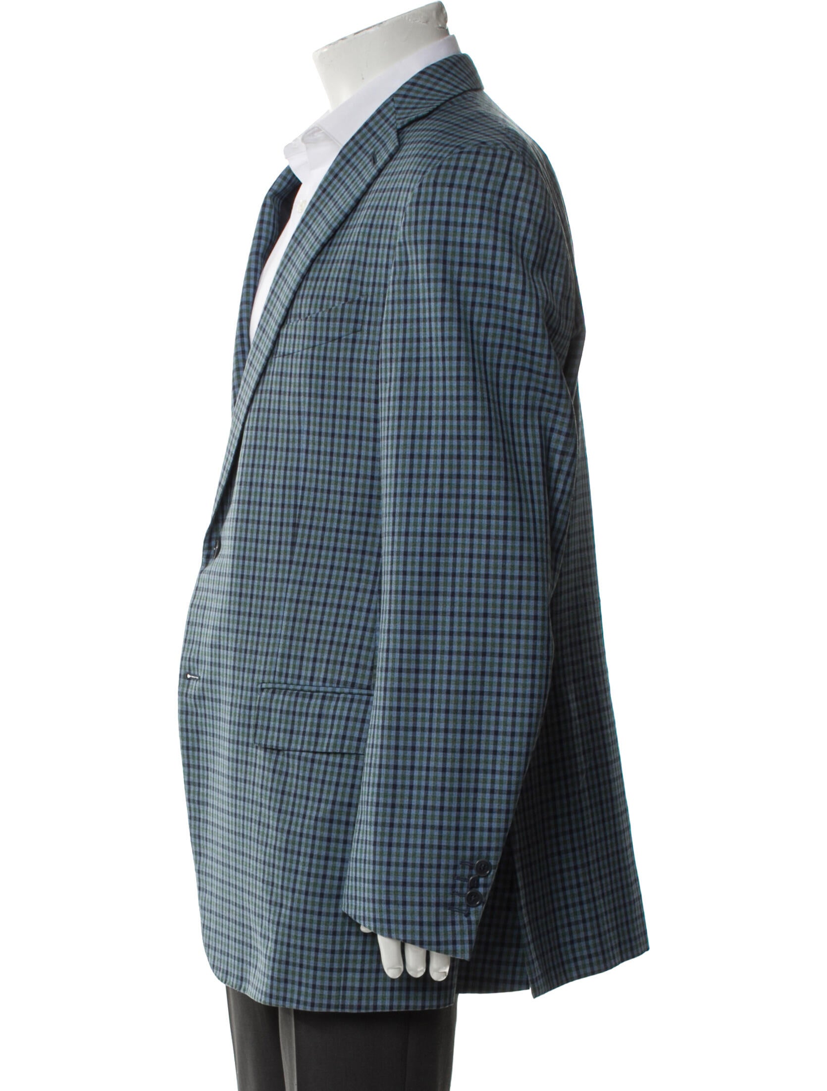 Ermenegildo Zegna Wool Plaid Print Blazer