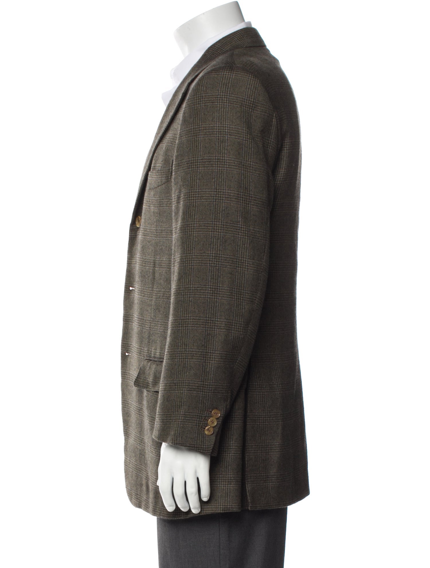 Ermenegildo Zegna Cashmere Plaid Print Overcoat