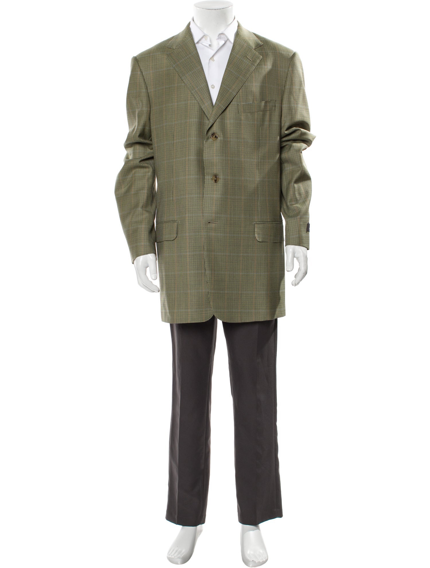 Ermenegildo Zegna Wool Plaid Print Blazer