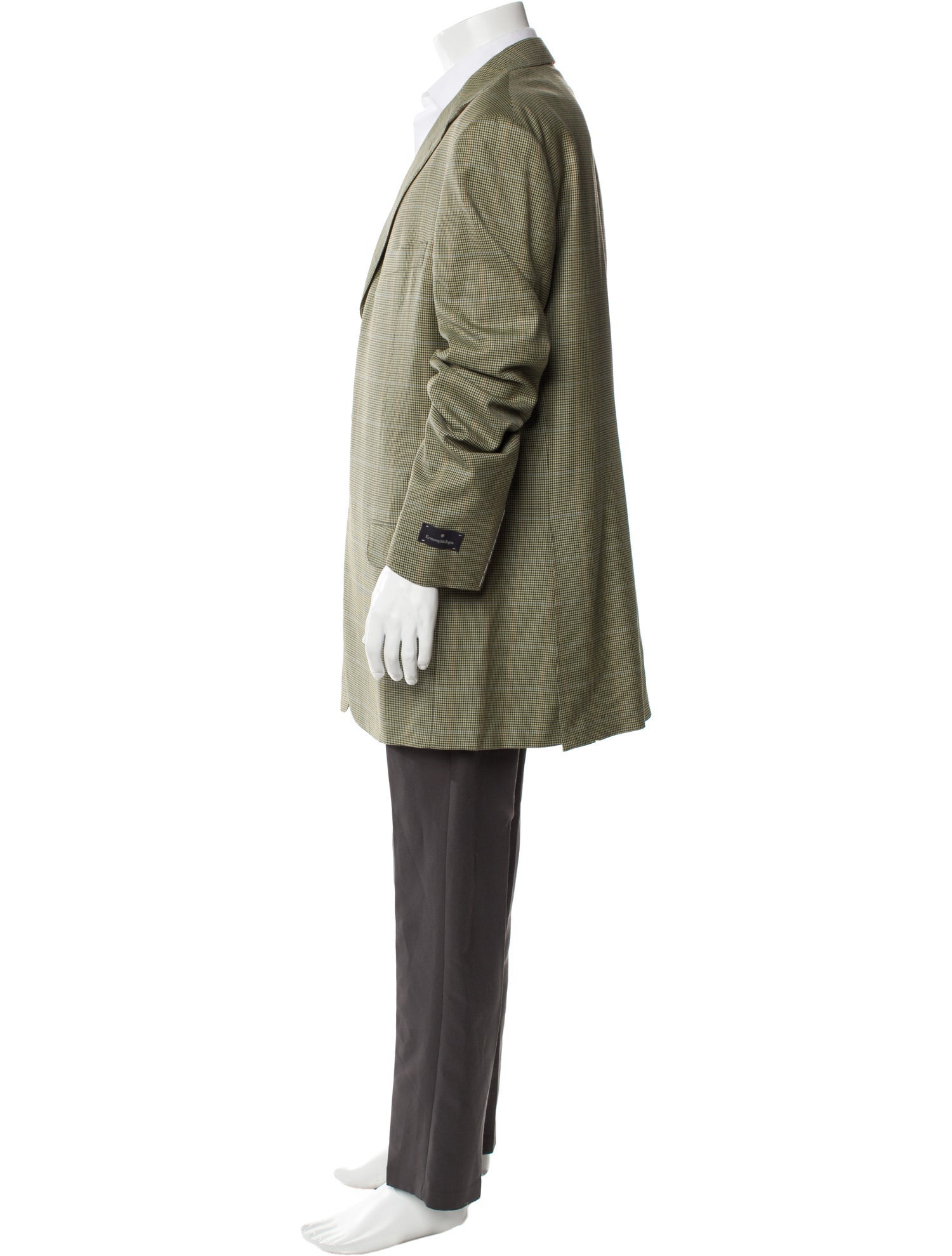 Ermenegildo Zegna Wool Plaid Print Blazer