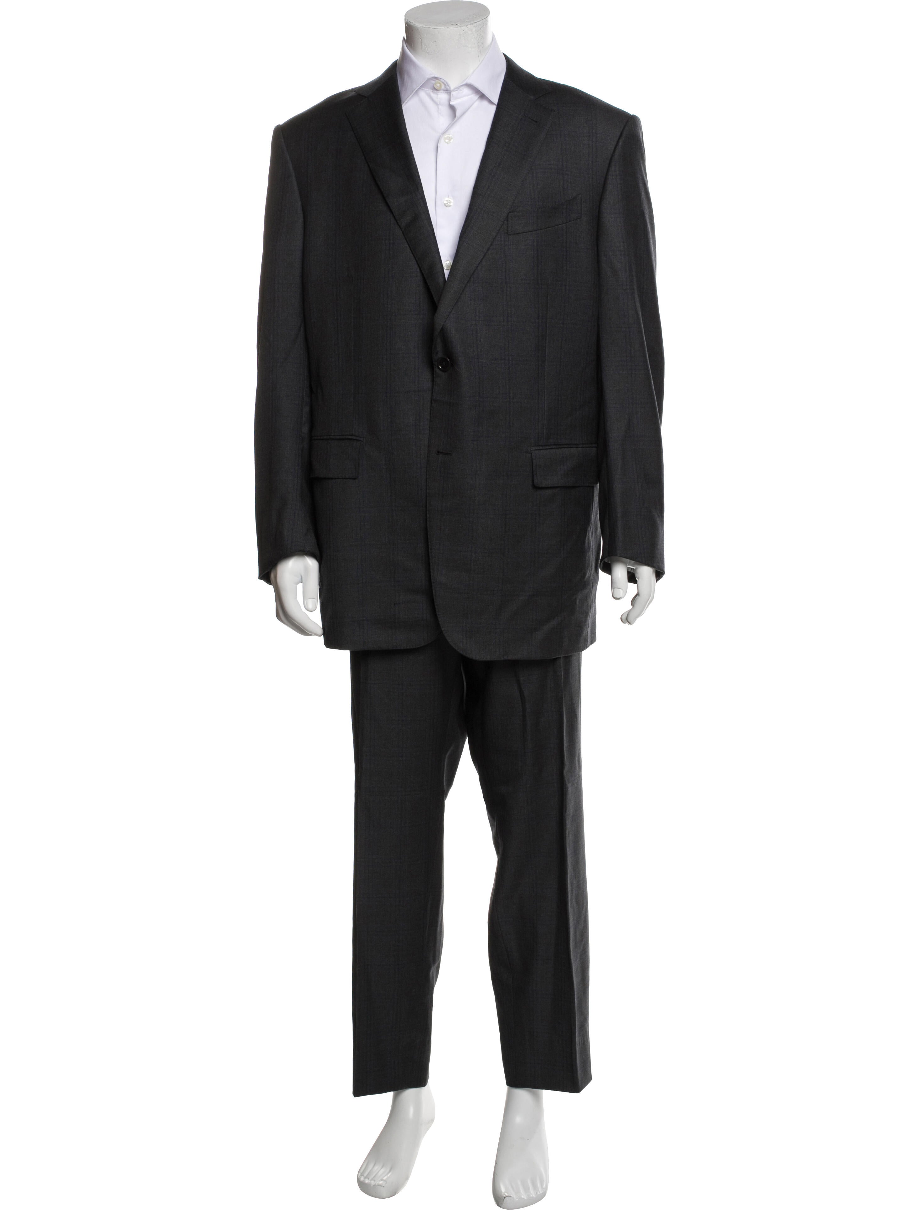 Ermenegildo Zegna Wool Plaid Print Two-Piece Suit