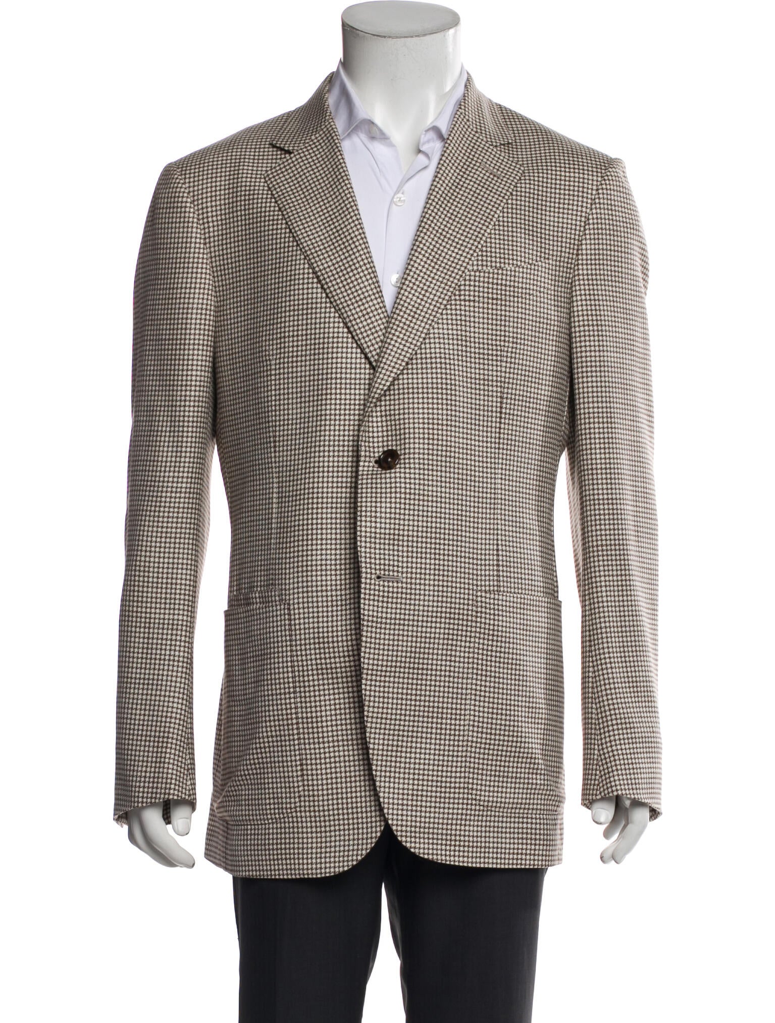 Ermenegildo Zegna Wool Plaid Print Blazer