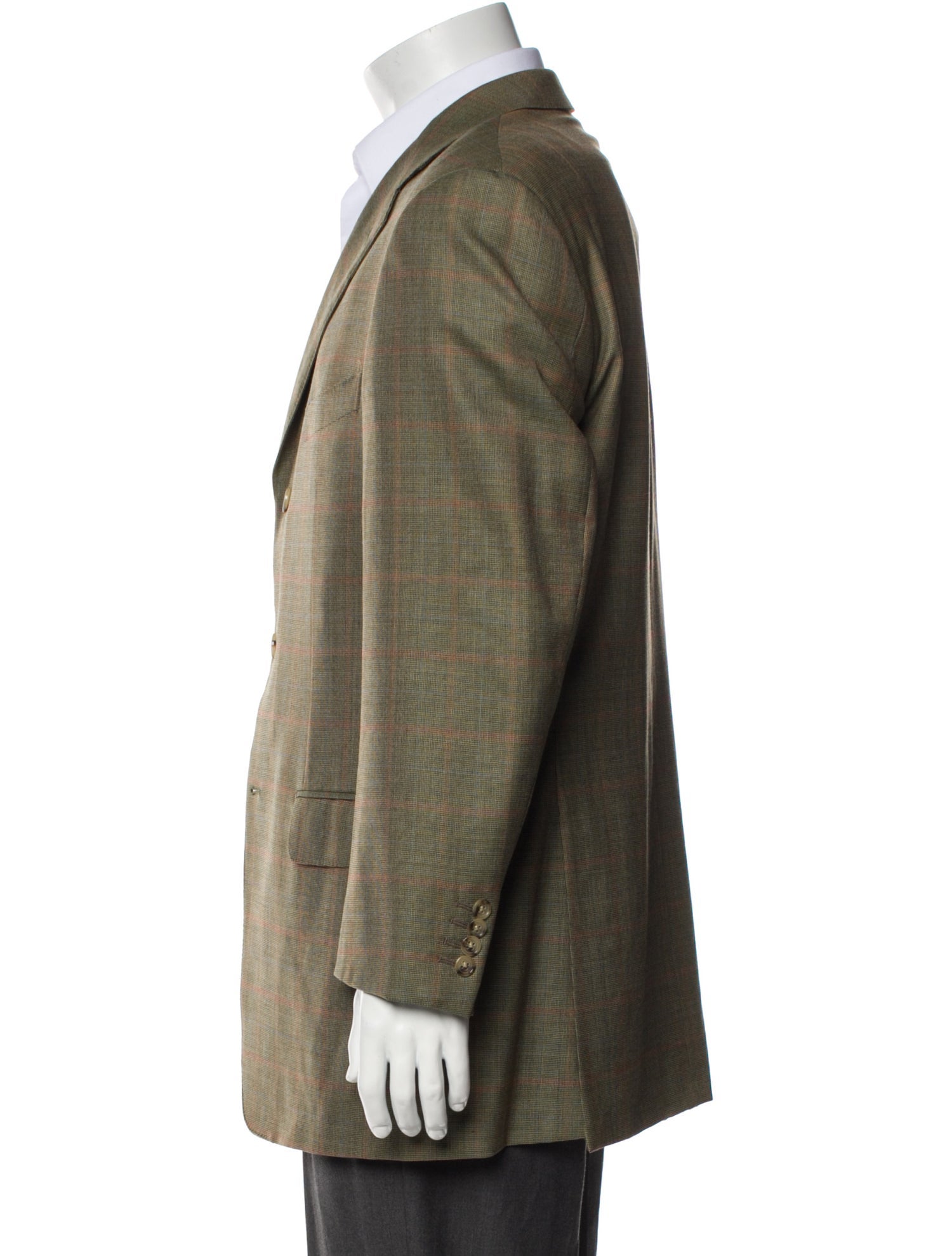 Ermenegildo Zegna Wool Plaid Print Blazer