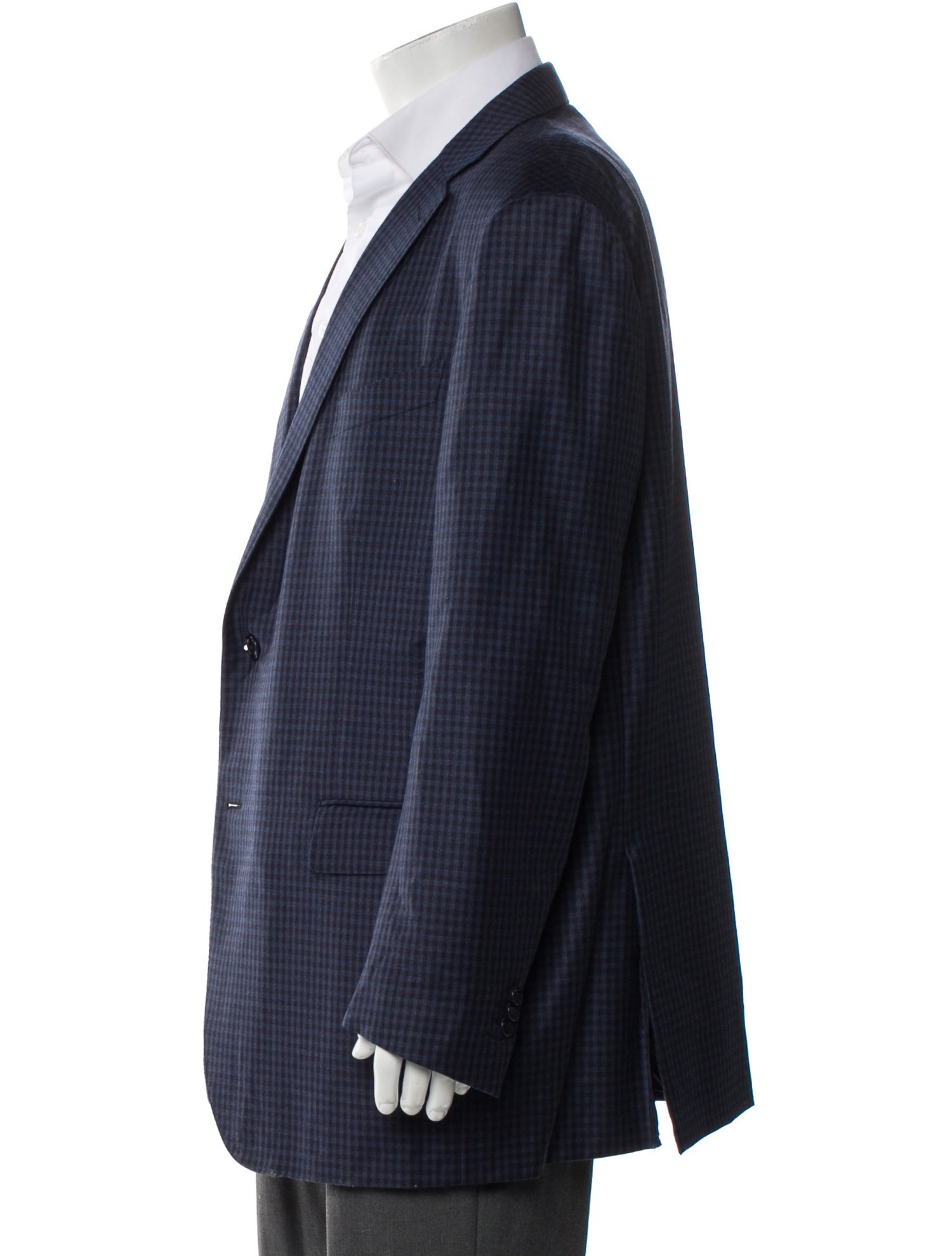 Ermenegildo Zegna Wool Plaid Print Blazer