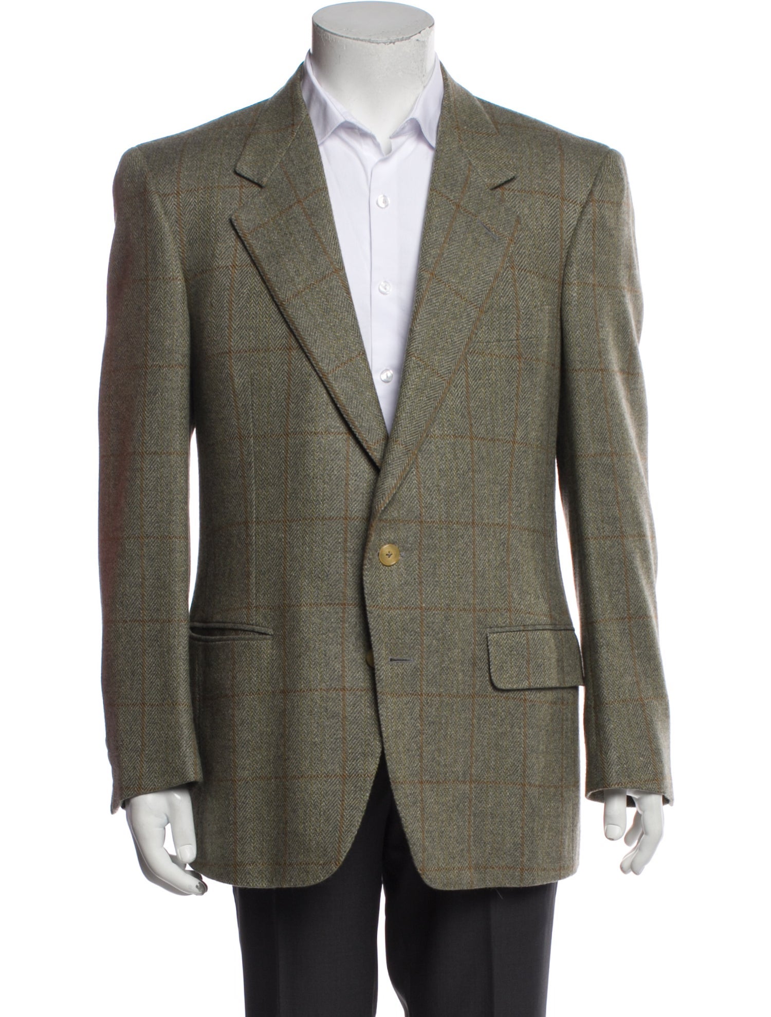 Ermenegildo Zegna Cashmere Plaid Print Blazer