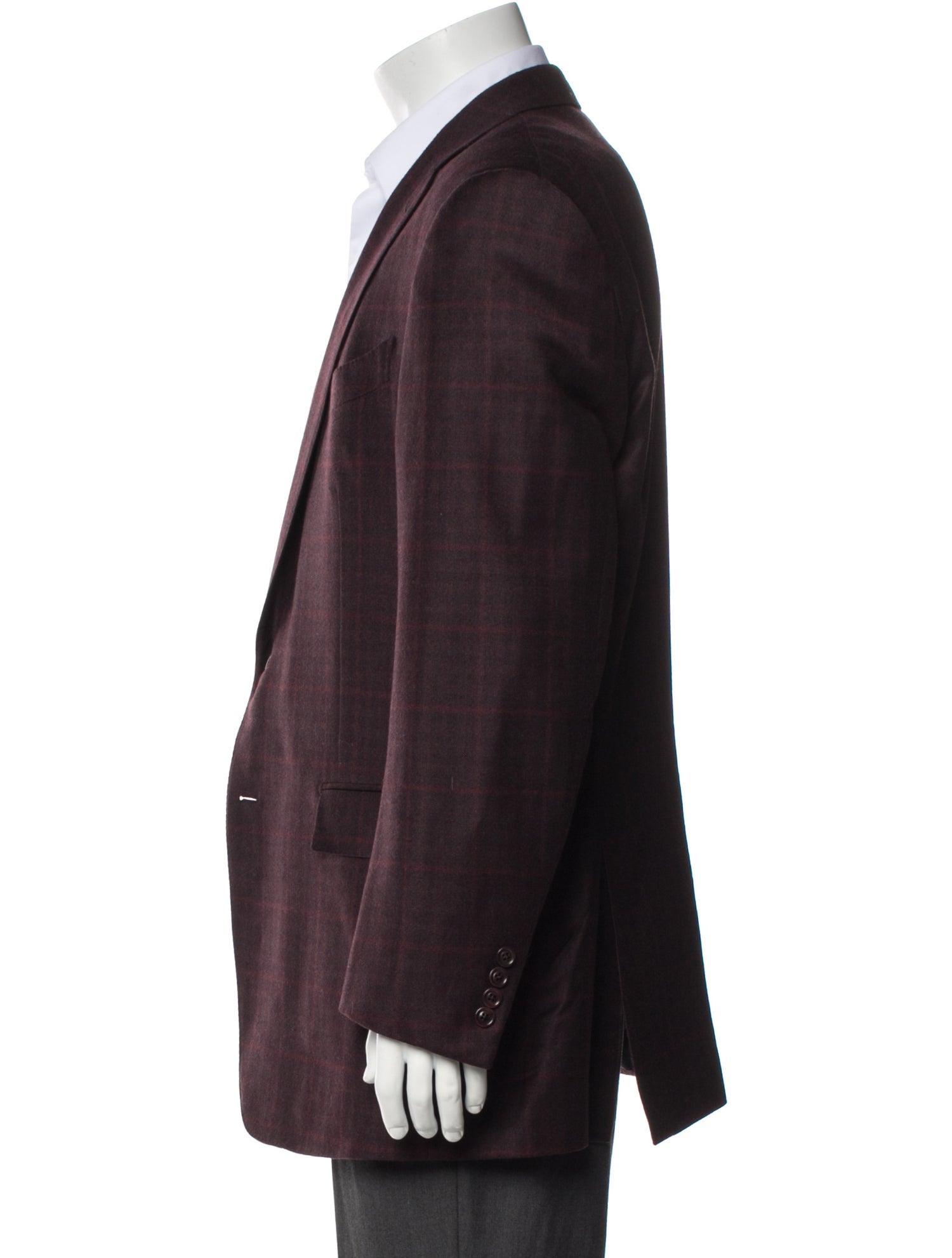 Ermenegildo Zegna Wool Plaid Print Blazer
