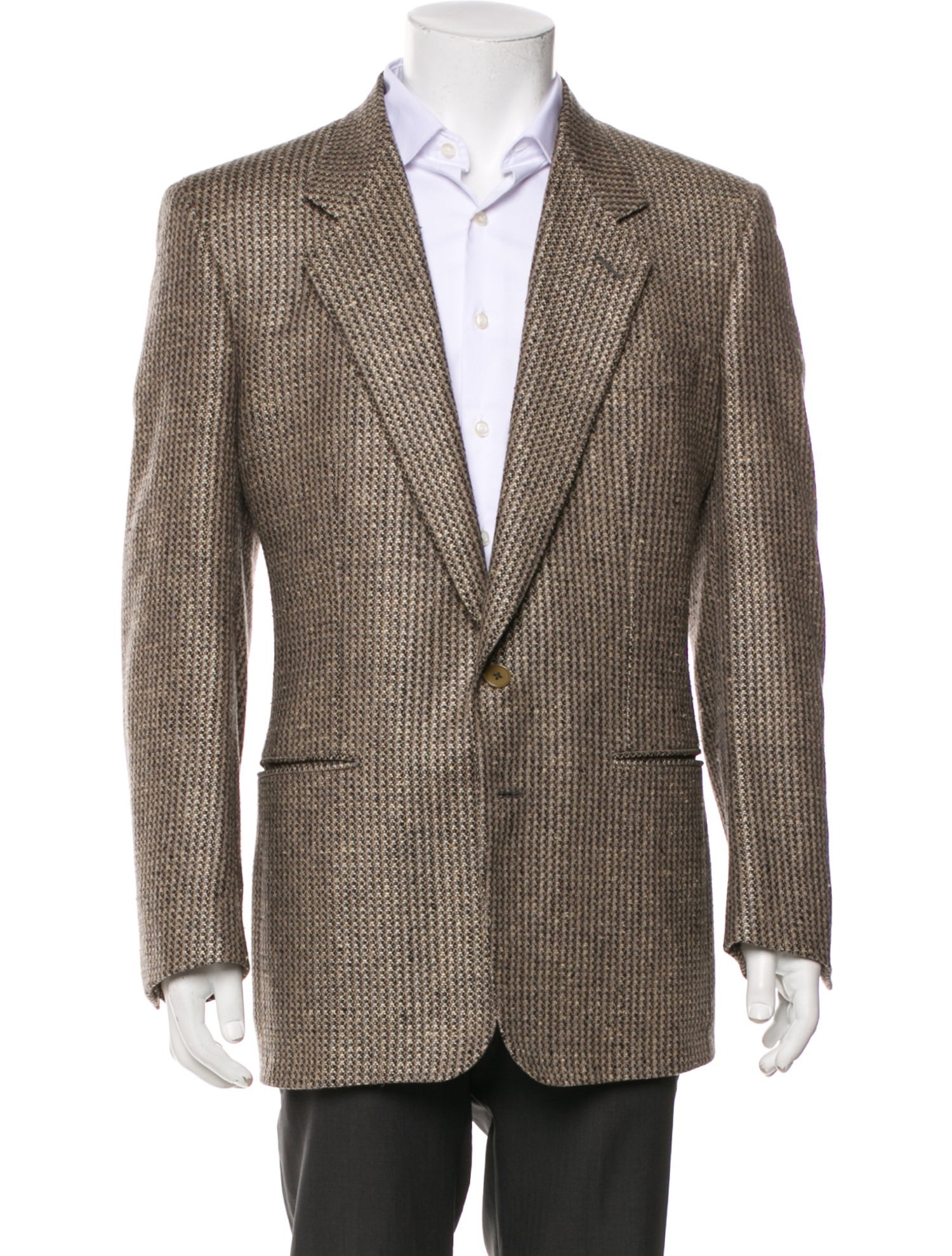 Ermenegildo Zegna Silk Tweed Pattern Blazer