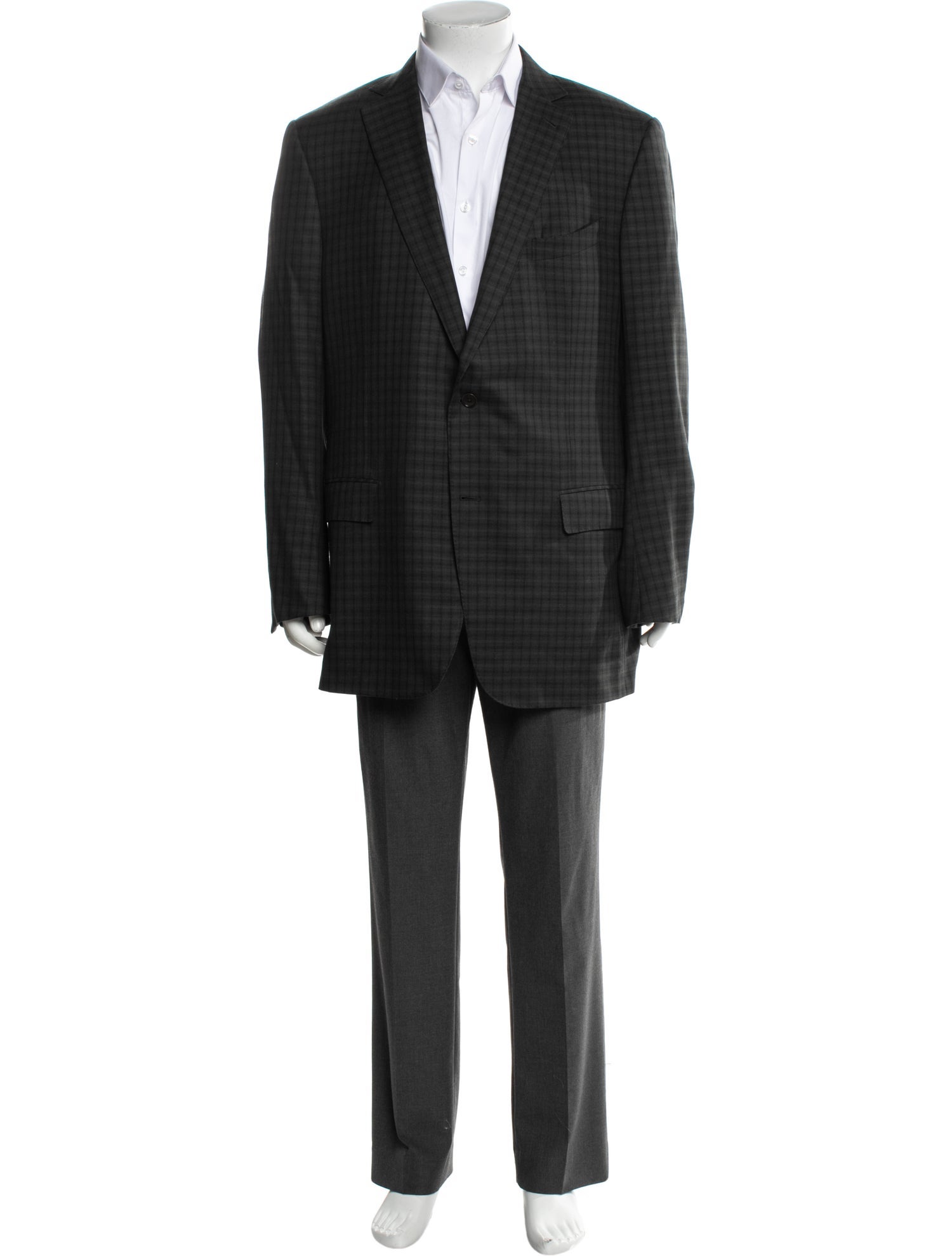 Ermenegildo Zegna Wool Plaid Print Blazer