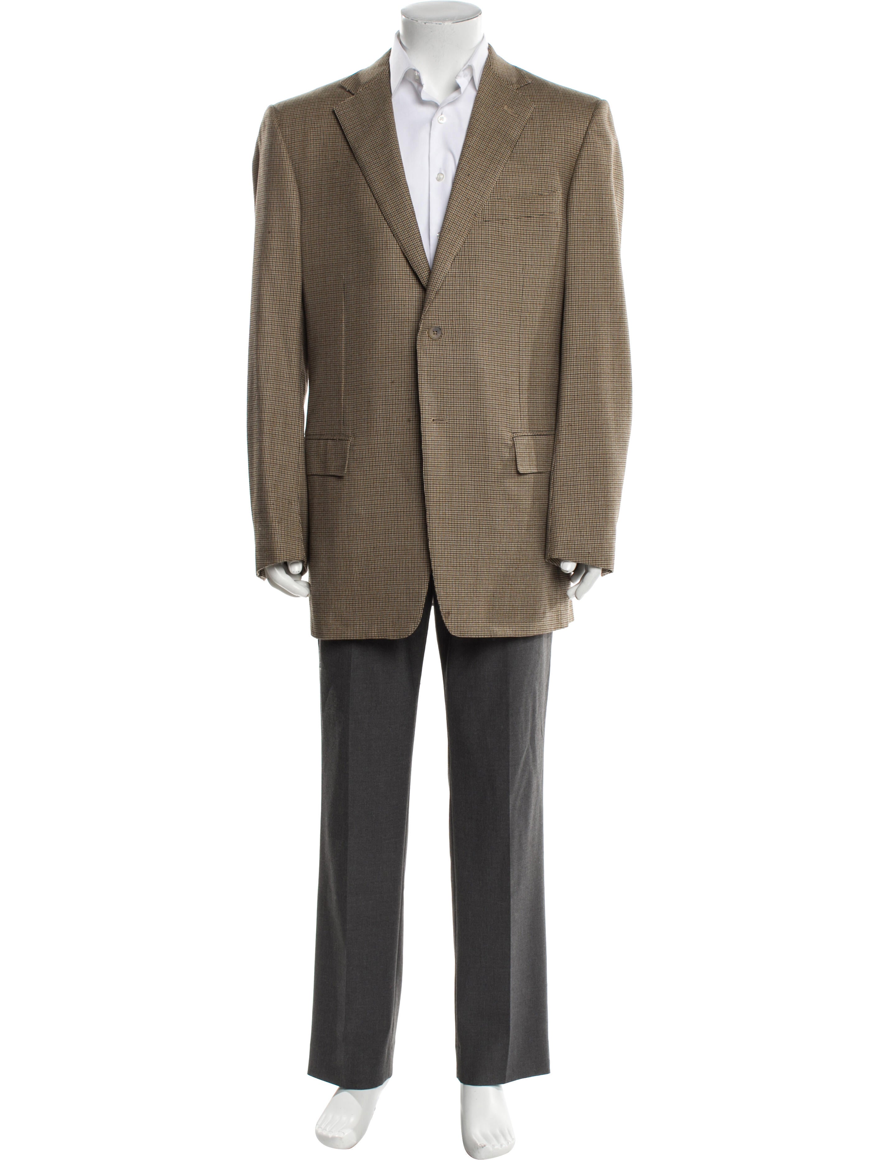 Ermenegildo Zegna Wool Plaid Print Blazer