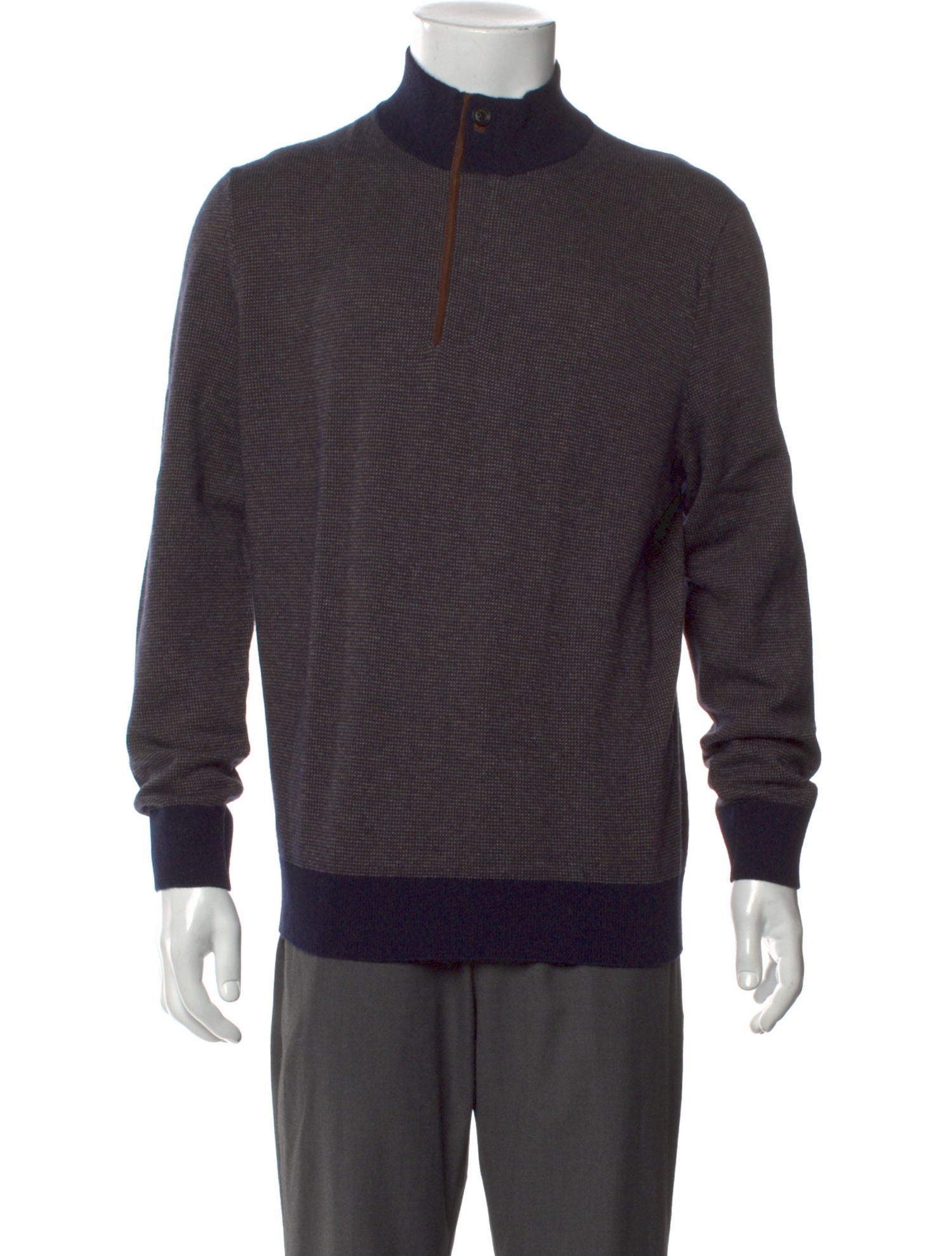 Ermenegildo Zegna Cashmere Mock Neck Polo Sweater
