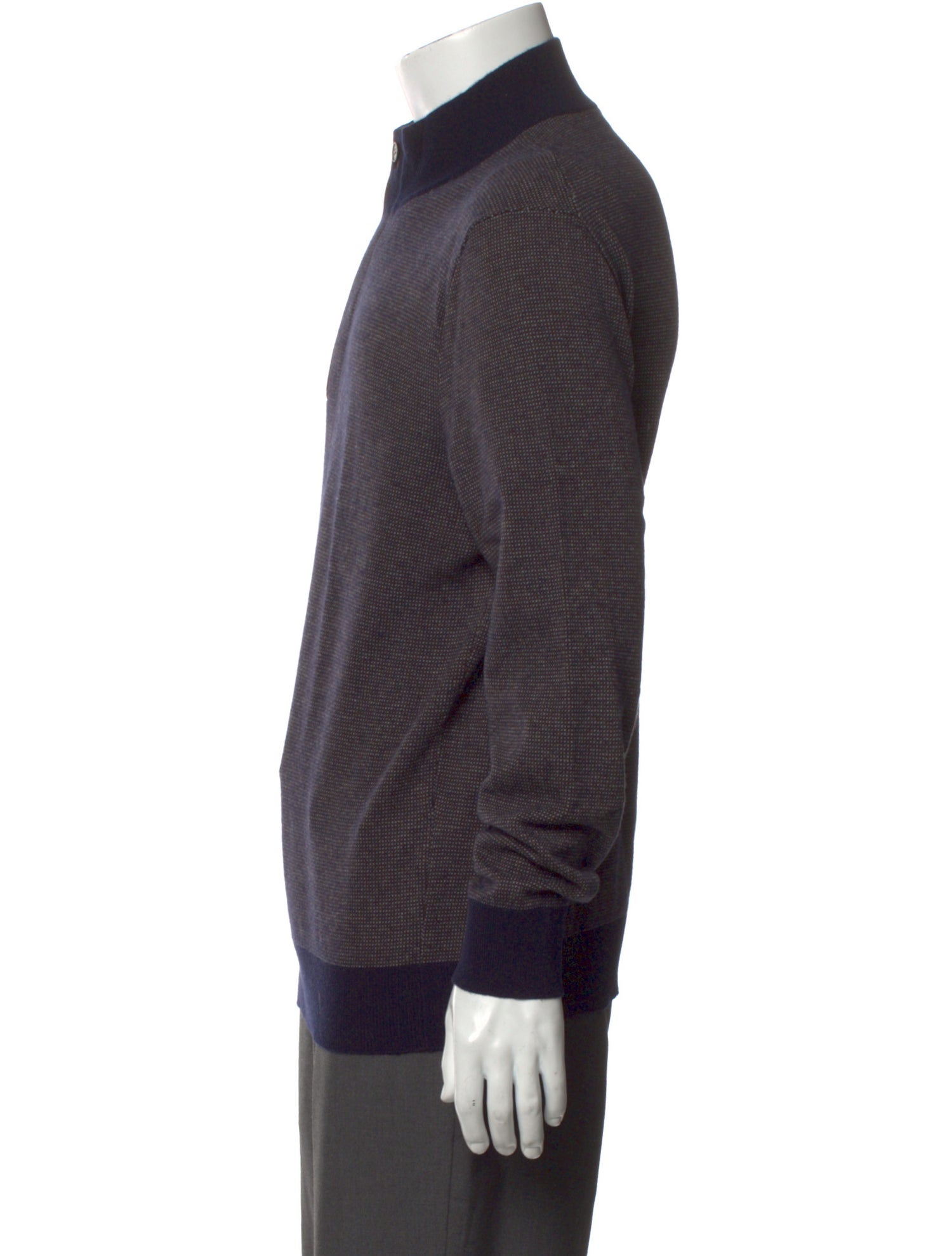 Ermenegildo Zegna Cashmere Mock Neck Polo Sweater