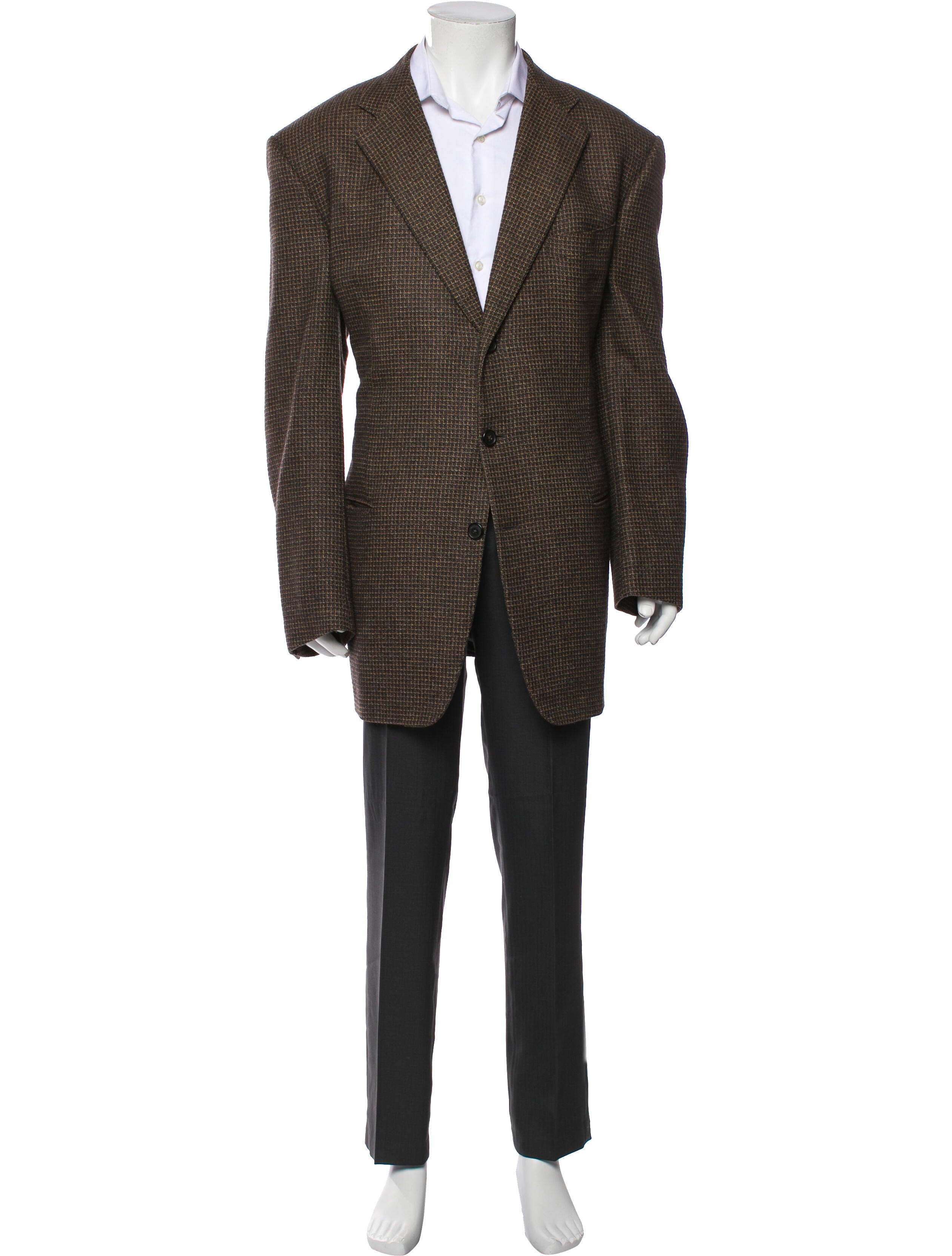 Ermenegildo Zegna Cashmere Plaid Print Blazer