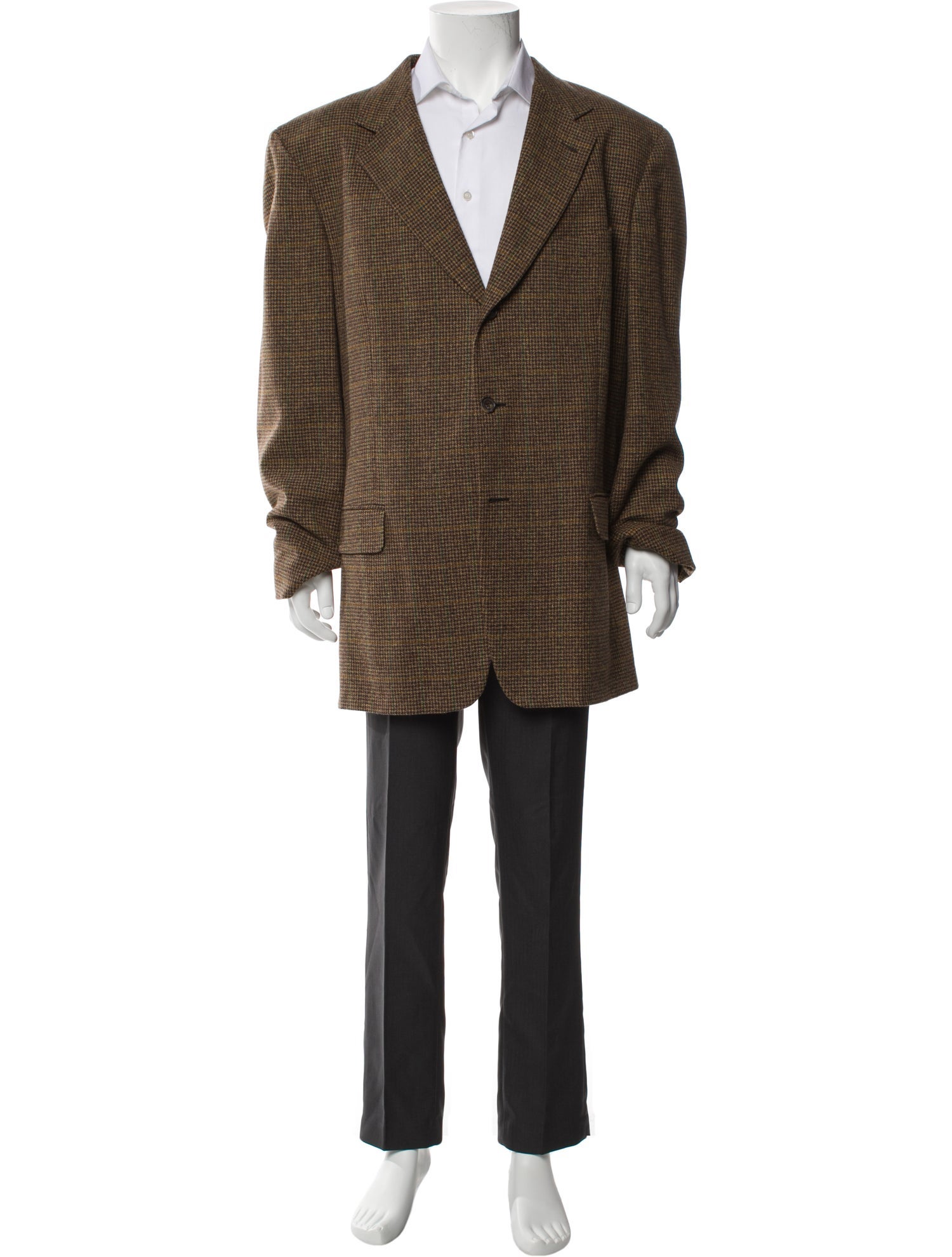Ermenegildo Zegna Wool Houndstooth Print Overcoat