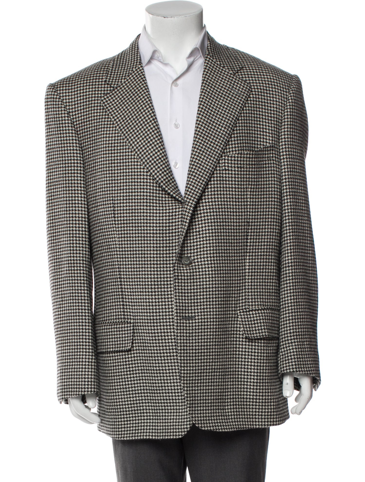Ermenegildo Zegna Wool Houndstooth Print Blazer