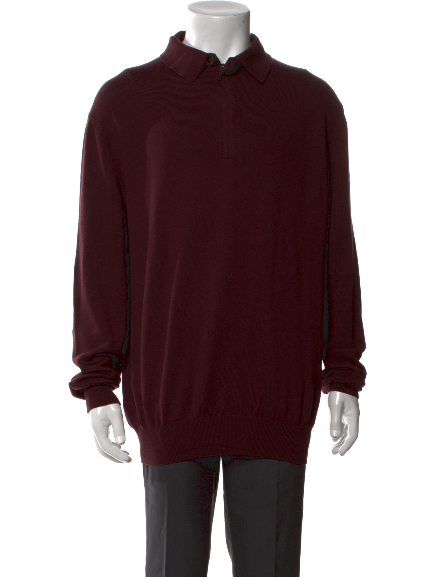 Ermenegildo Zegna Virgin Wool Collar Polo Sweater