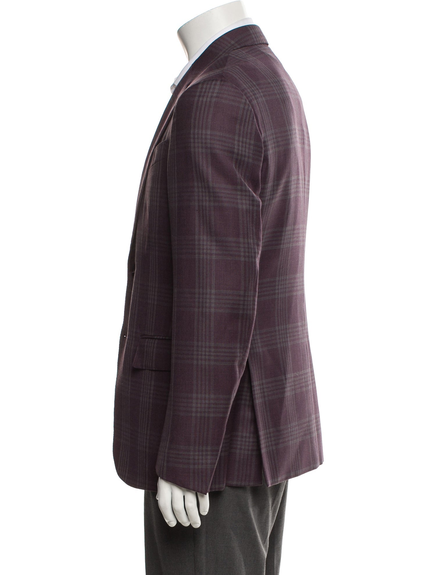 Ermenegildo Zegna Wool Plaid Print Blazer