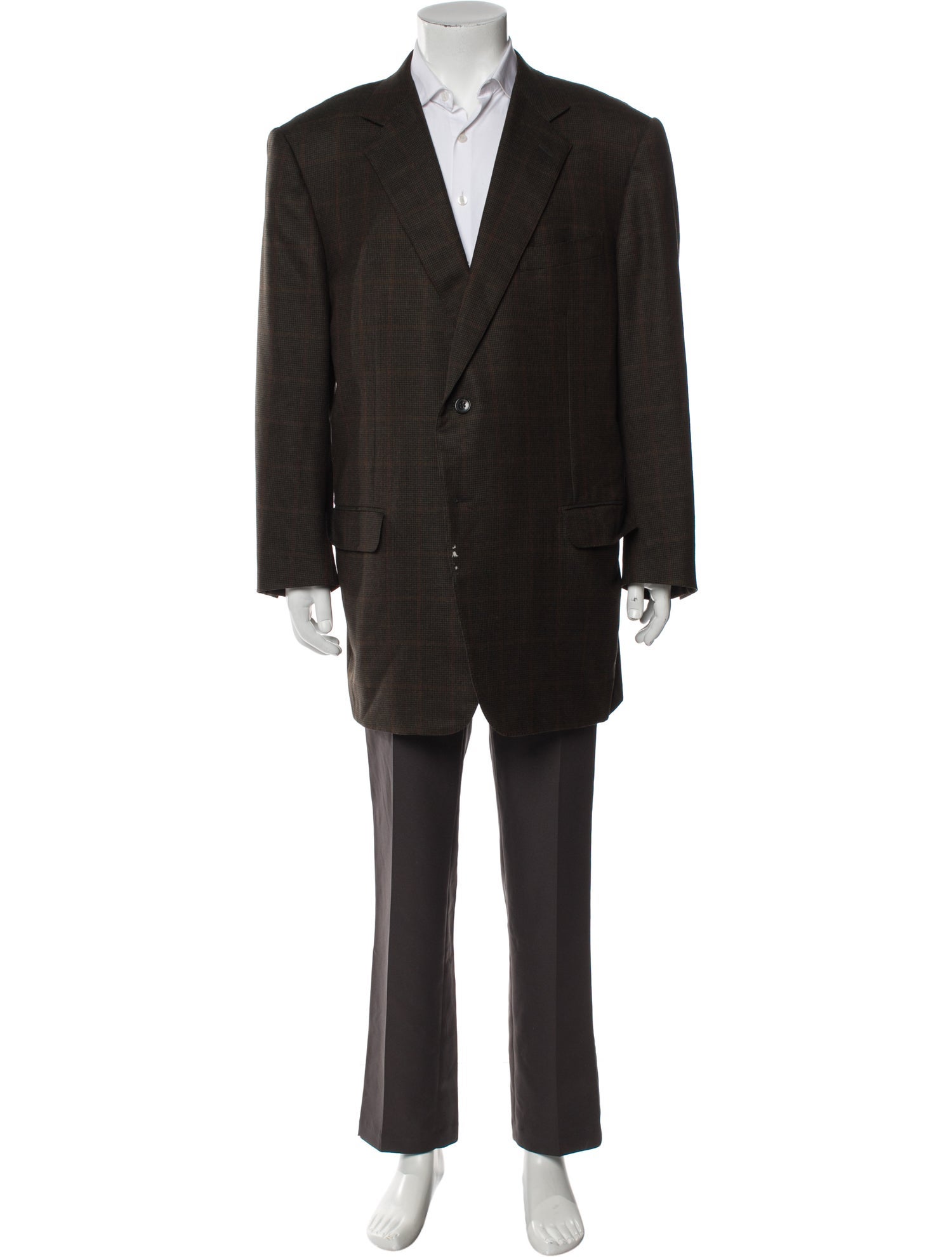 Ermenegildo Zegna Wool Plaid Print Two-Piece Blazer