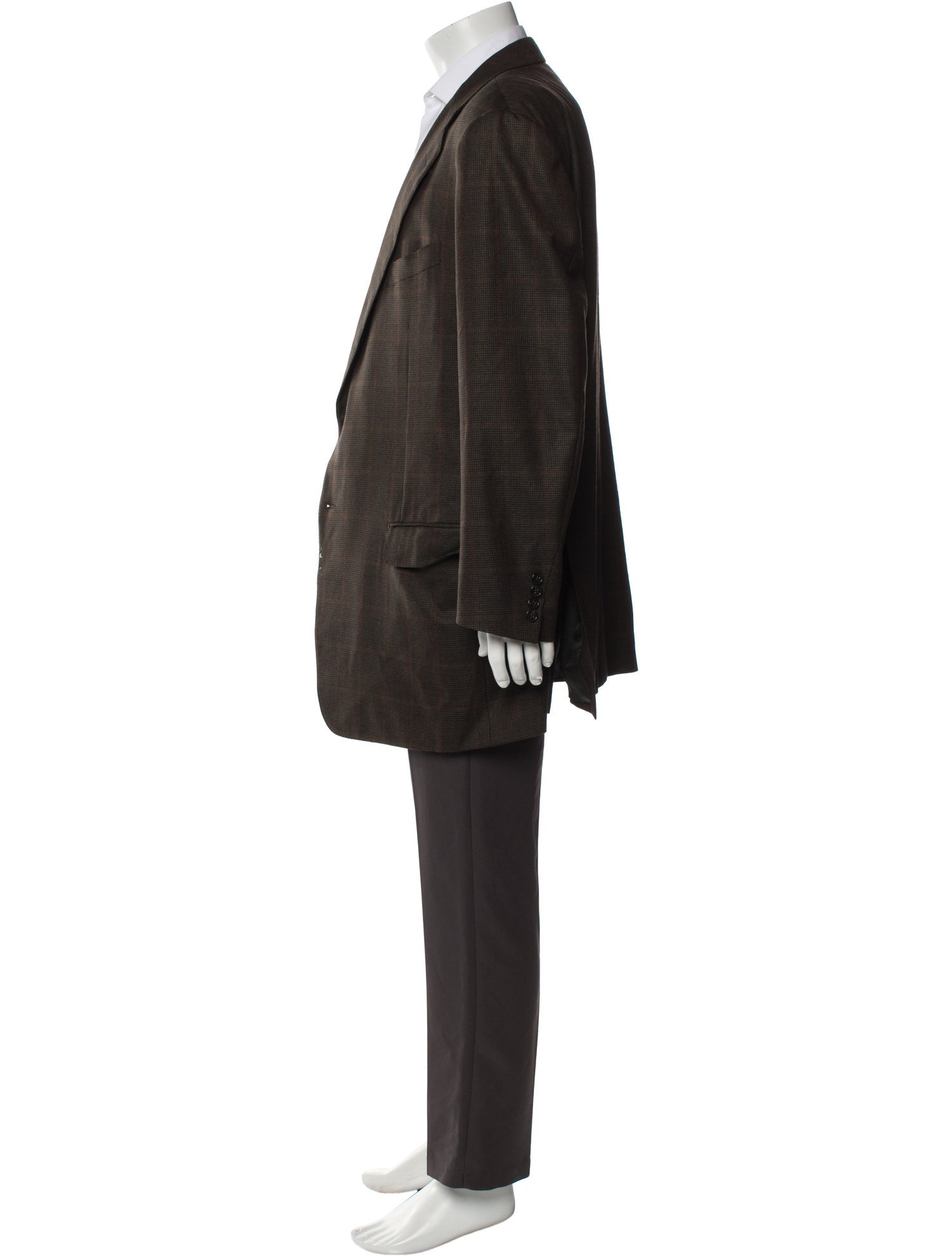 Ermenegildo Zegna Wool Plaid Print Two-Piece Blazer