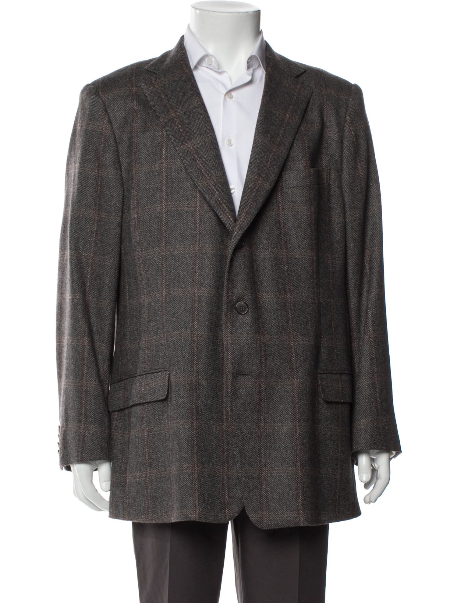 Ermenegildo Zegna Cashmere Plaid Print Blazer