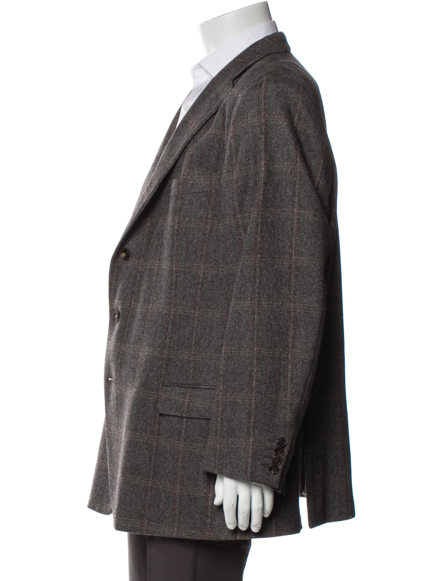 Ermenegildo Zegna Cashmere Plaid Print Blazer