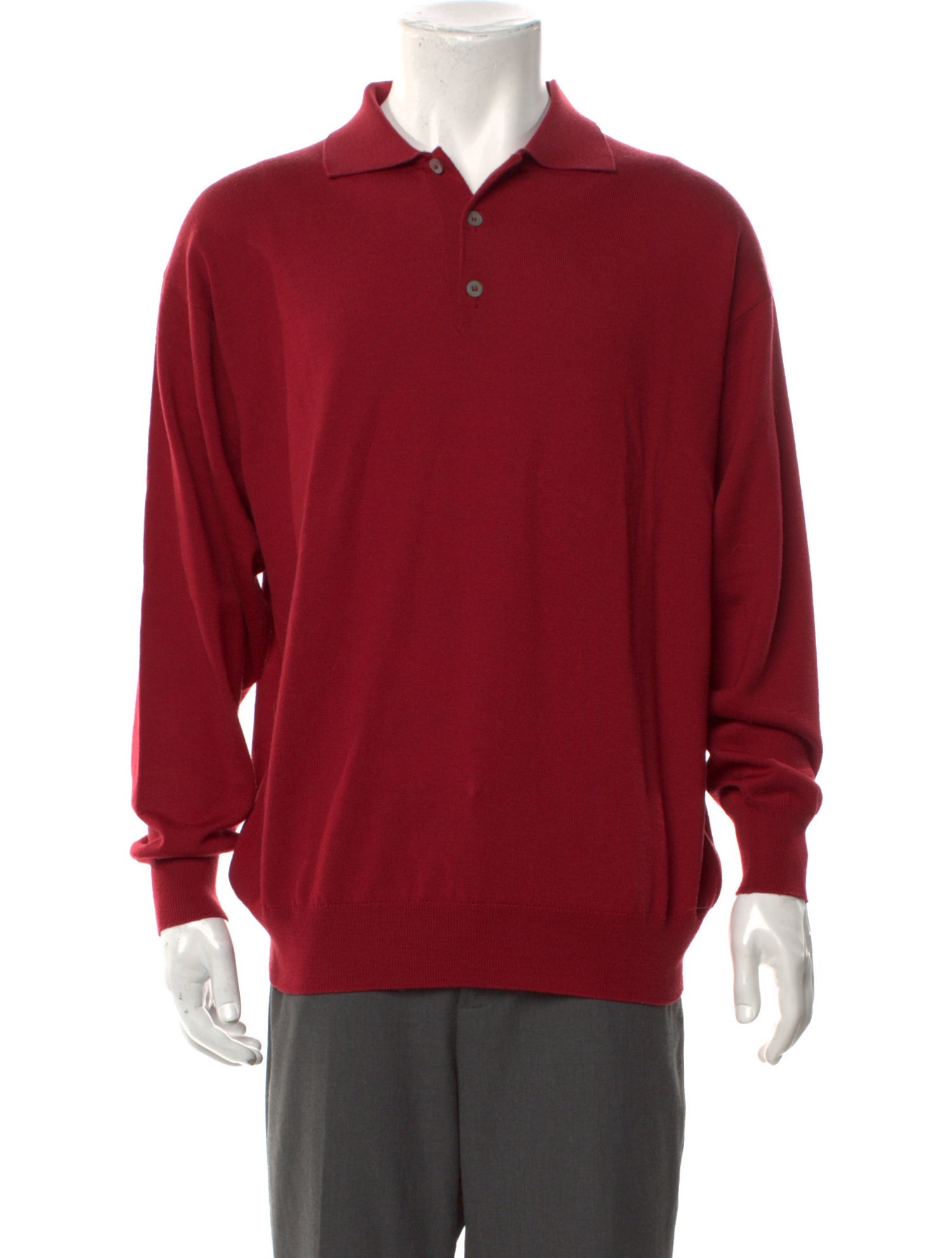 Ermenegildo Zegna Merino Wool Mock Neck Polo Sweater