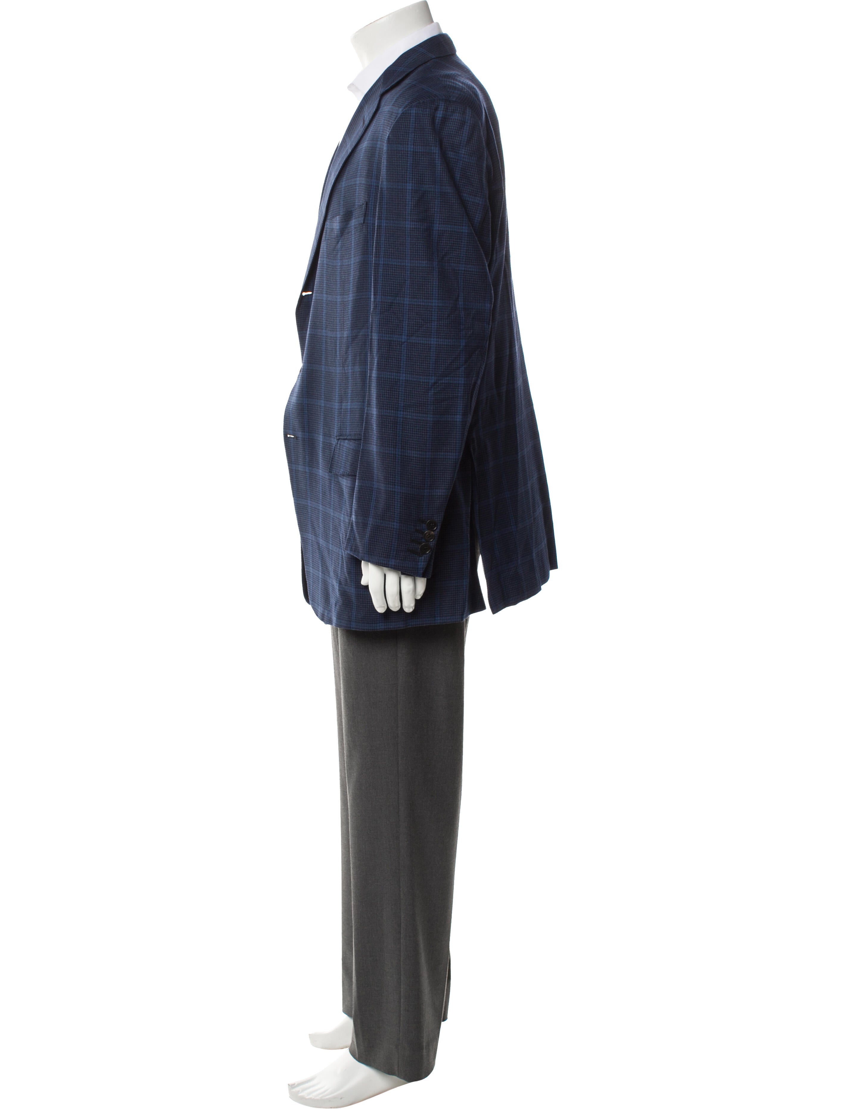 Ermenegildo Zegna Wool Plaid Print Blazer