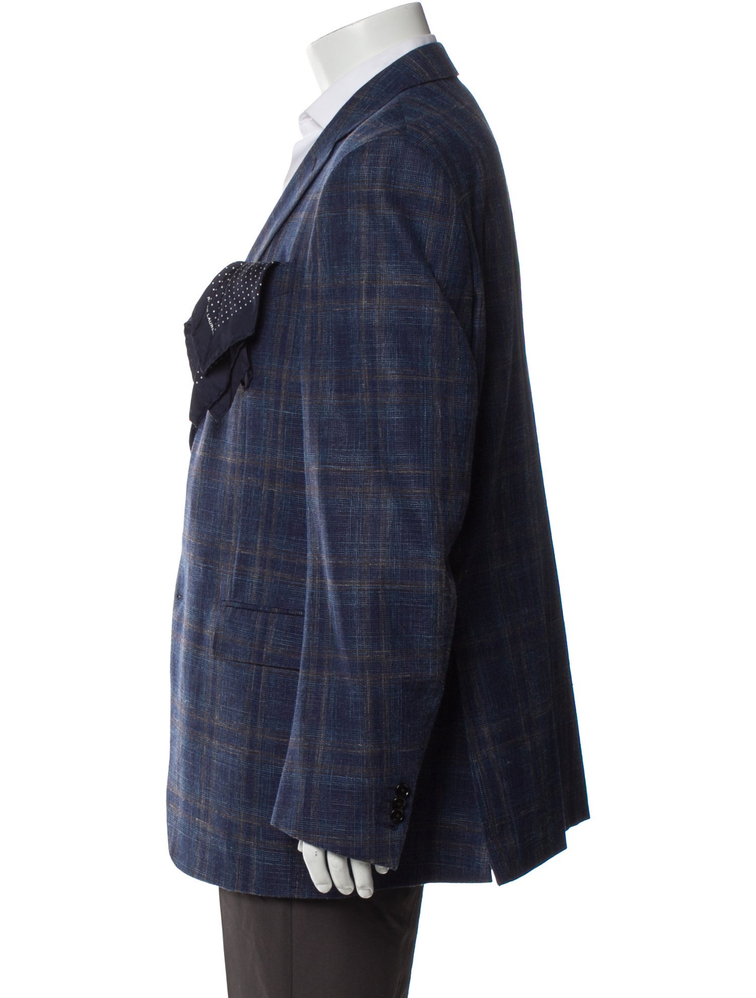 Ermenegildo Zegna Wool Plaid Print Peacoat