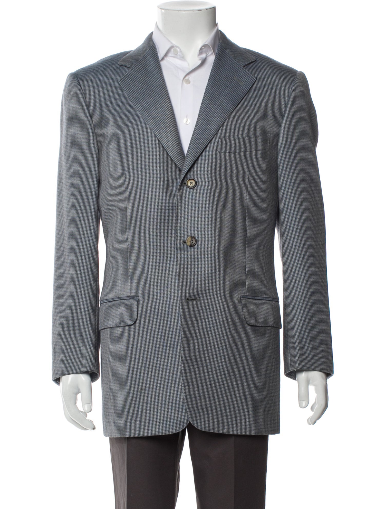 Ermenegildo Zegna Cashmere Plaid Print Blazer