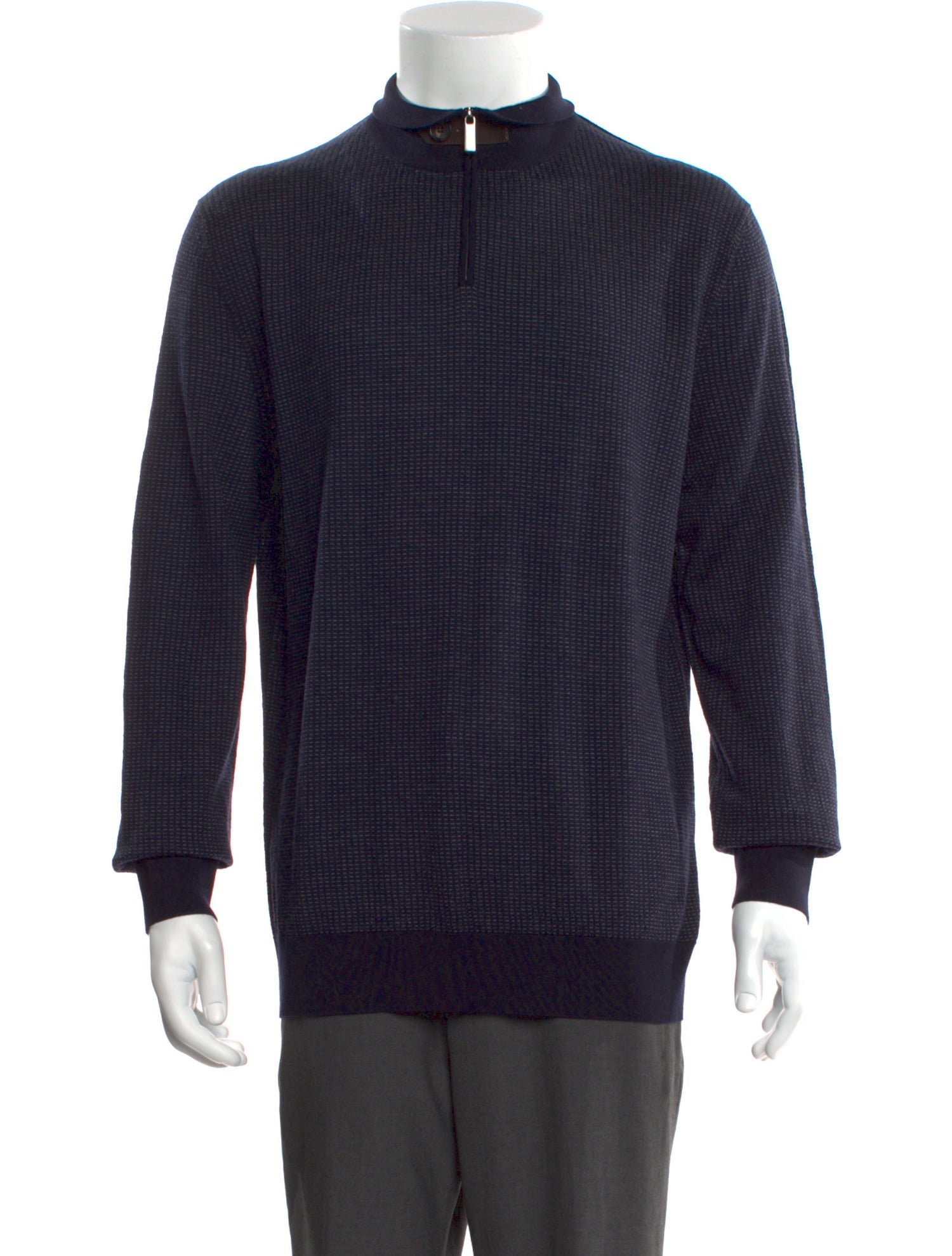 Ermenegildo Zegna Wool Mock Neck Polo Sweater