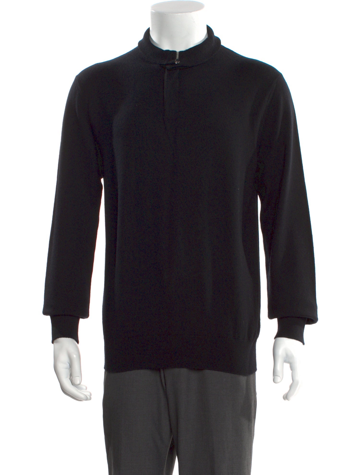Ermenegildo Zegna Mock Neck Long Sleeve Polo Sweater