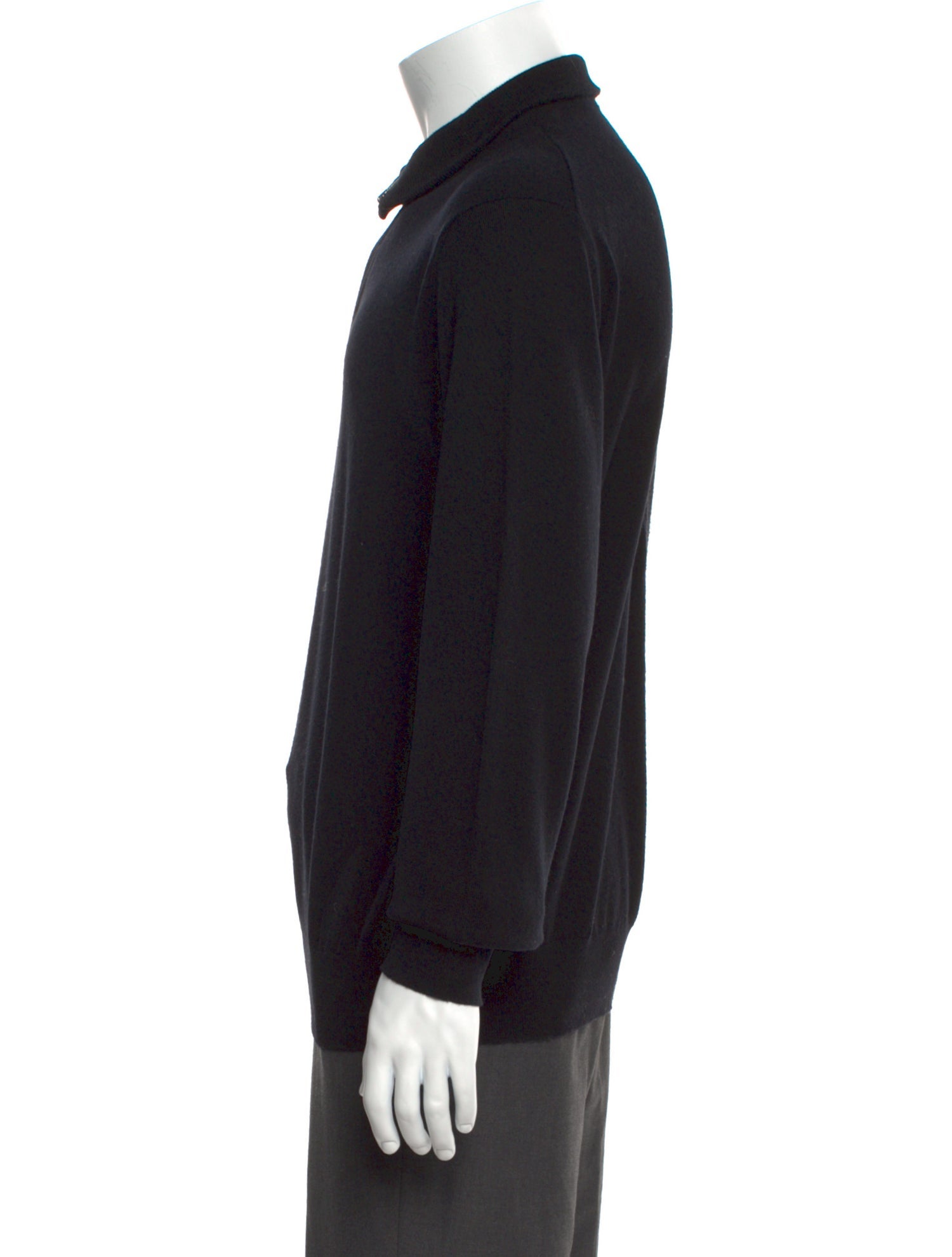 Ermenegildo Zegna Mock Neck Long Sleeve Polo Sweater