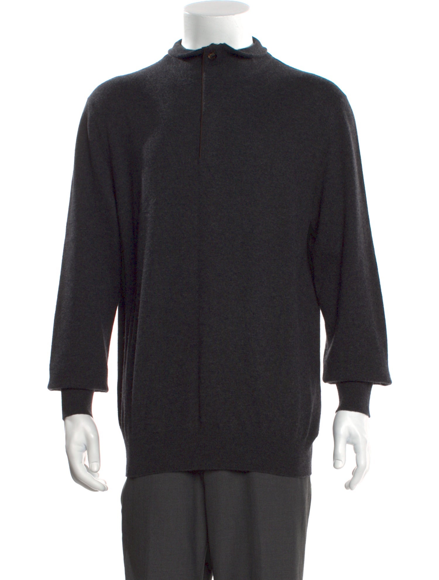 Ermenegildo Zegna Cashmere Mock Neck Polo Sweater