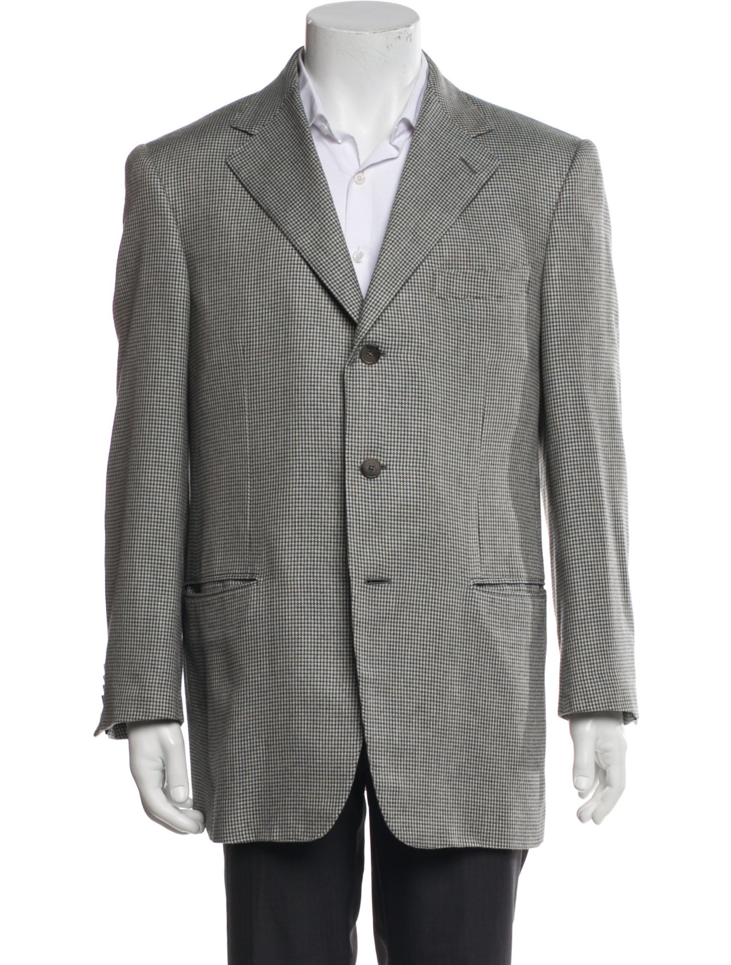 Ermenegildo Zegna Silk Houndstooth Print Blazer