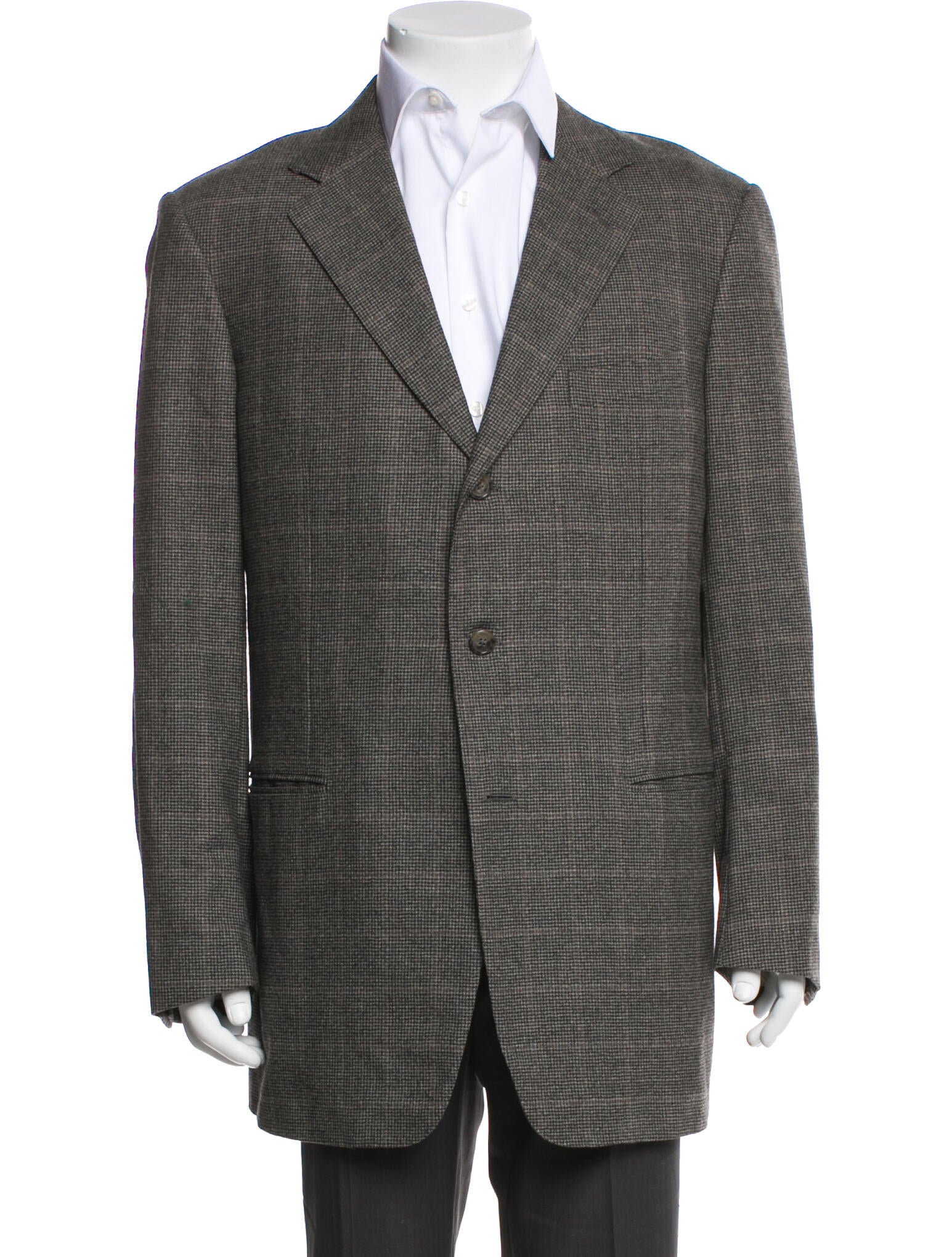 Ermenegildo Zegna Wool Plaid Print Blazer