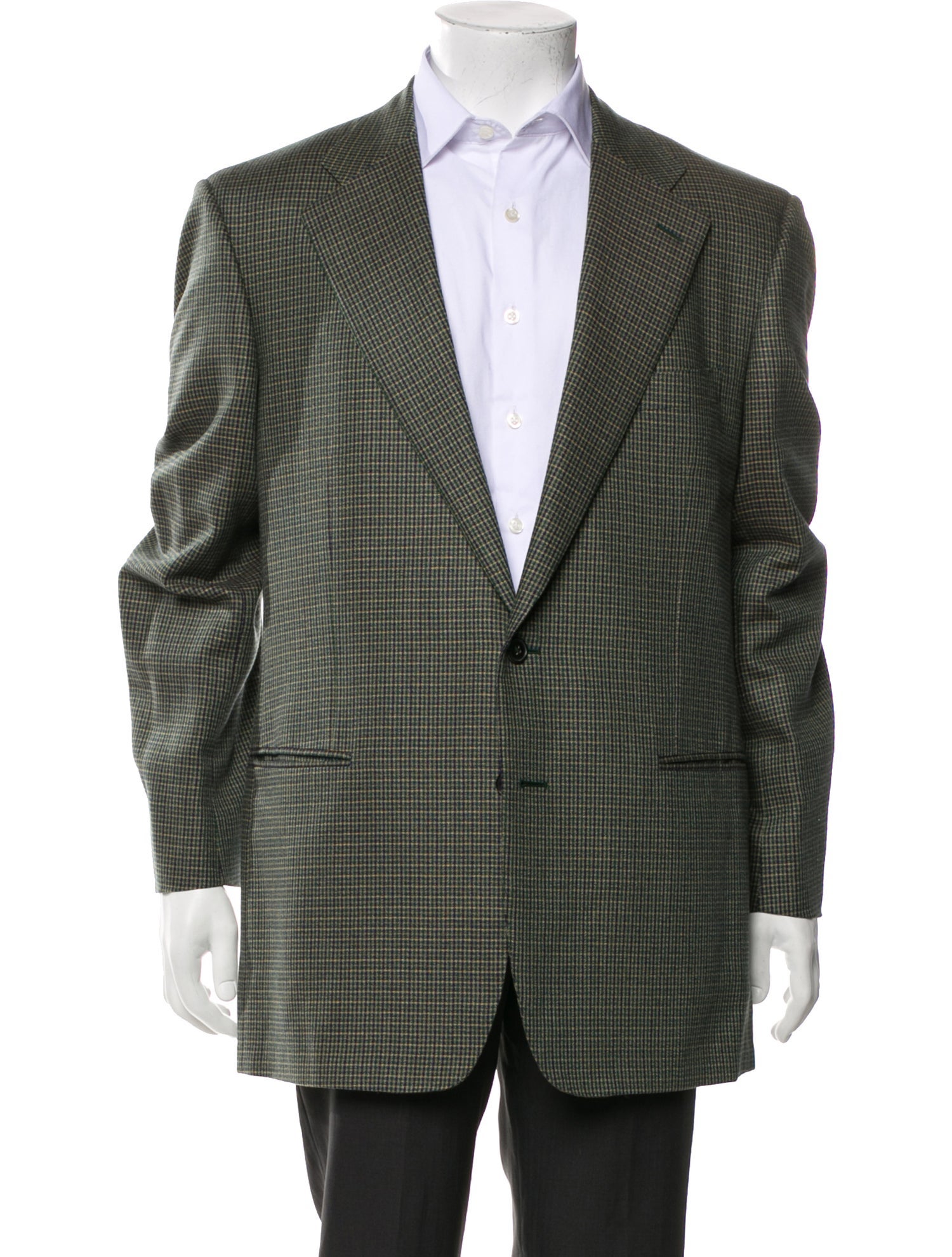 Ermenegildo Zegna Cashmere Plaid Print Blazer
