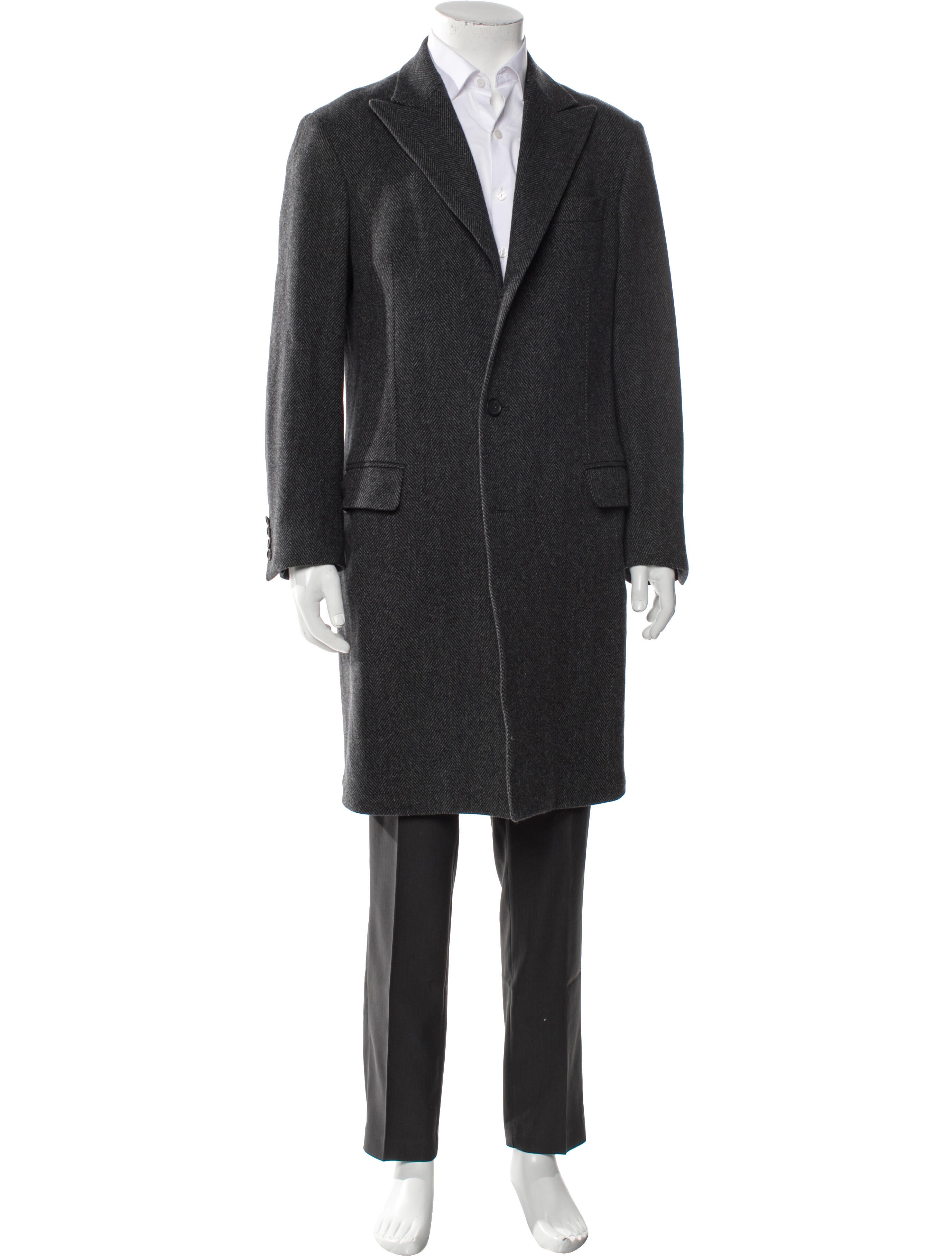 Ermenegildo Zegna Wool Tweed Pattern Overcoat