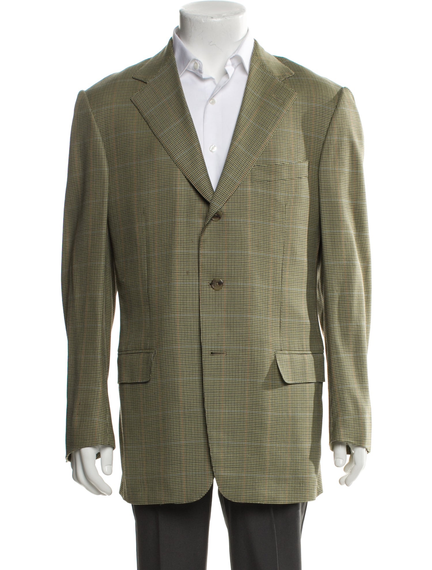 Ermenegildo Zegna Wool Houndstooth Print Blazer