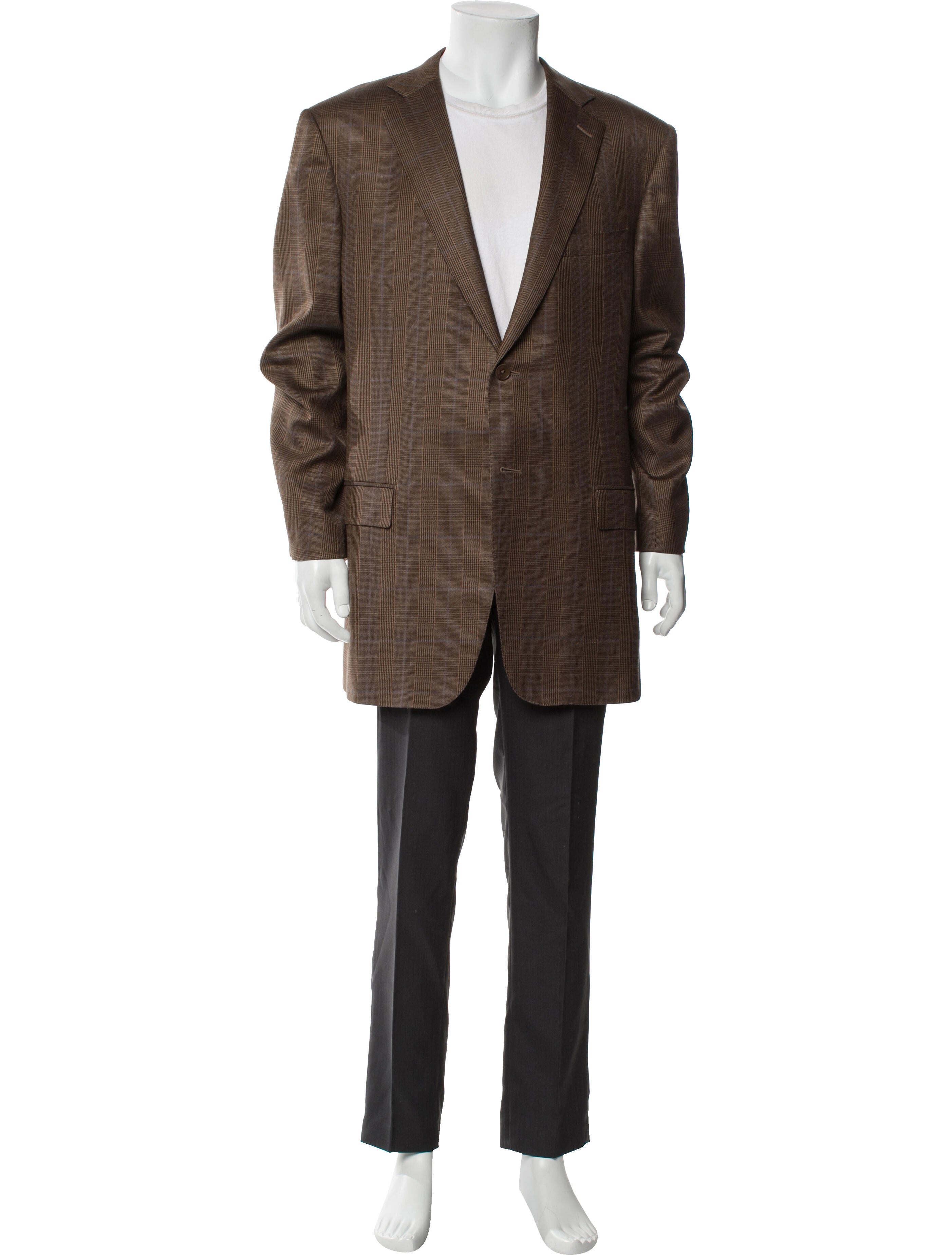 Ermenegildo Zegna Silk Plaid Print Blazer