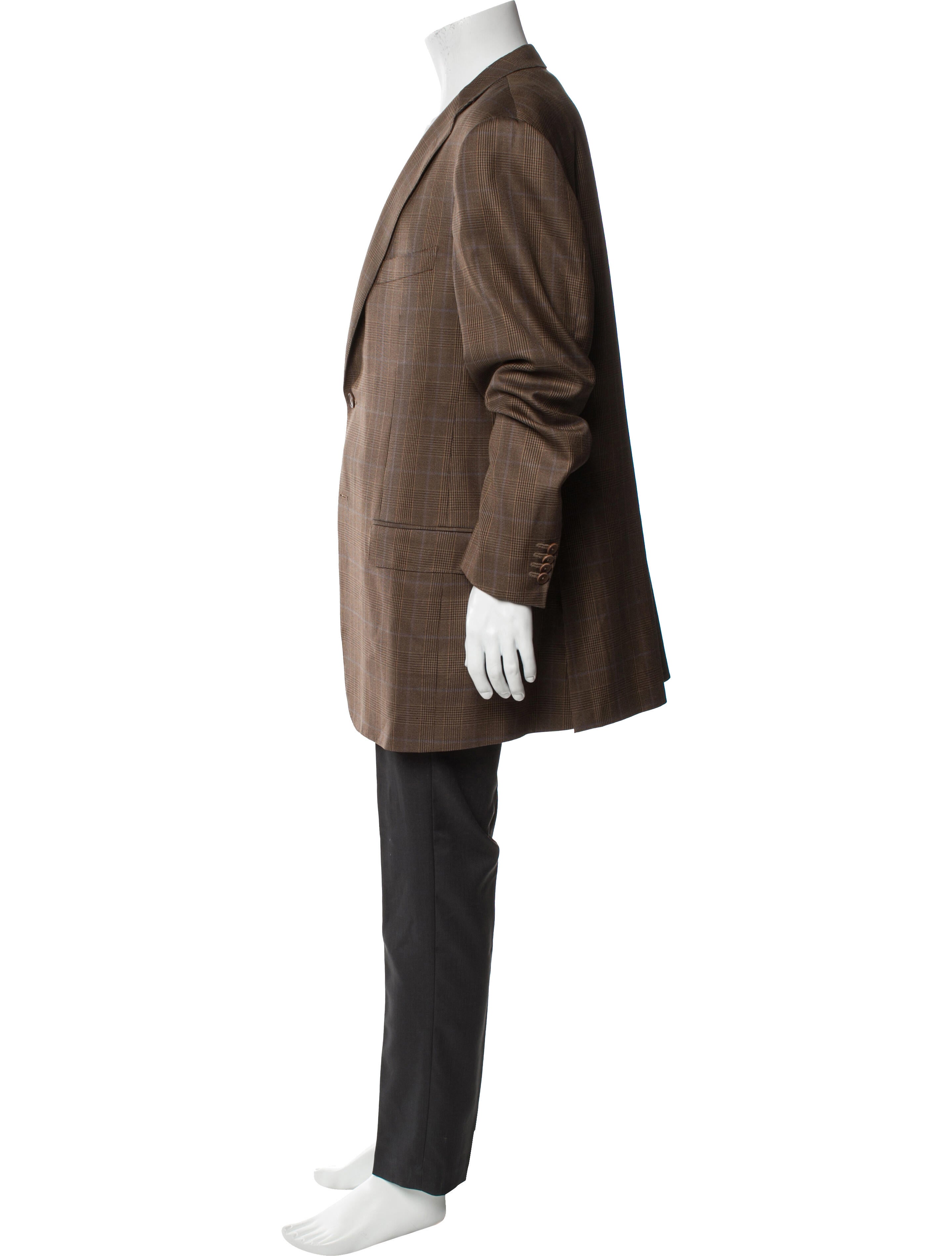 Ermenegildo Zegna Silk Plaid Print Blazer