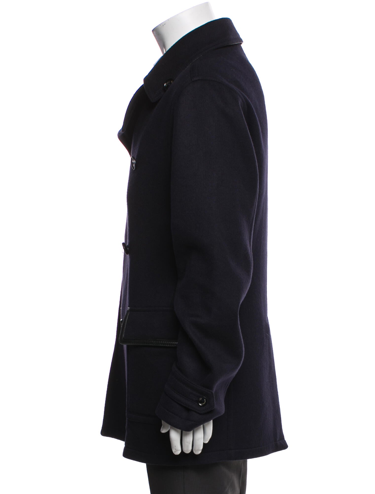 Ermenegildo Zegna Leather Peacoat