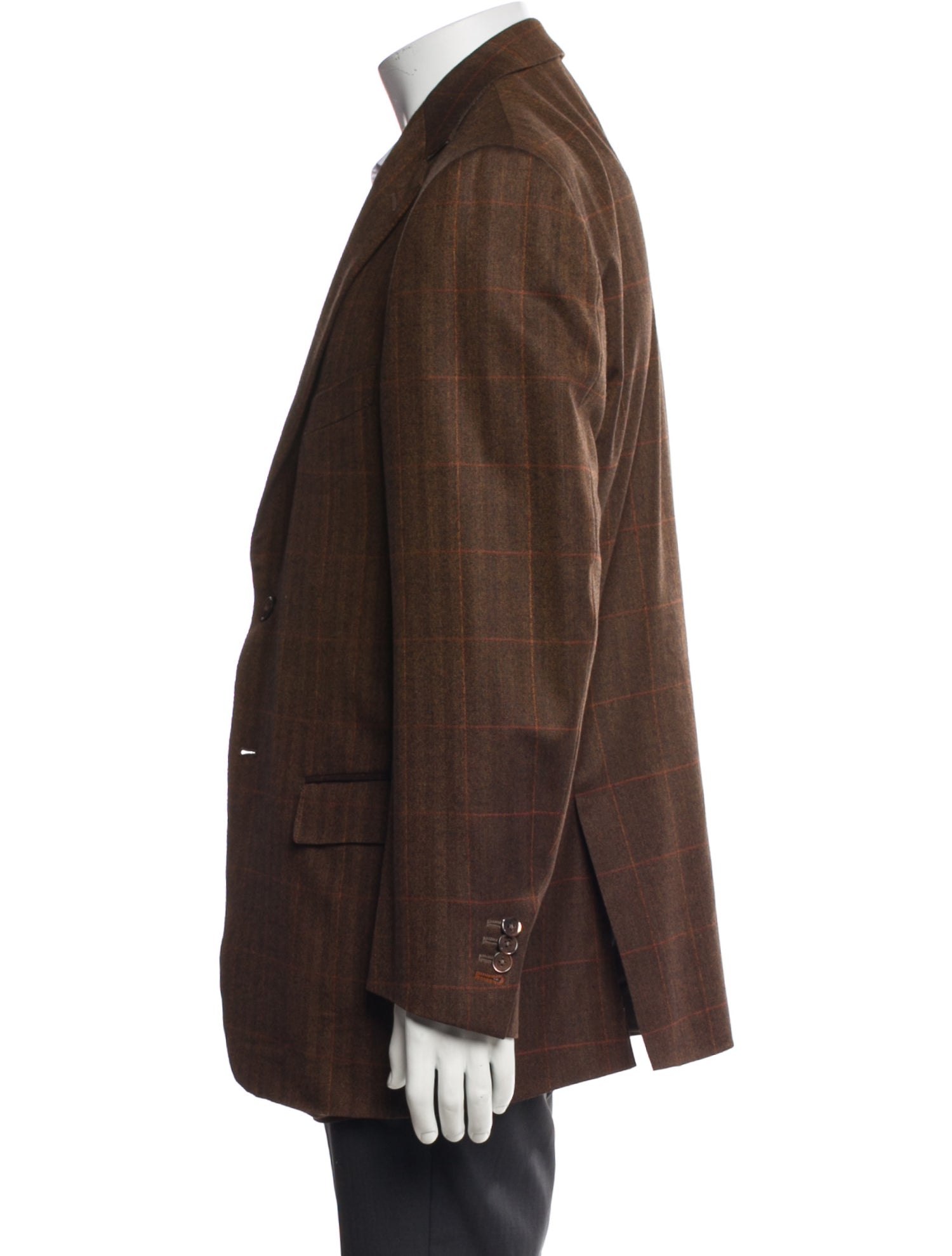 Ermenegildo Zegna Wool Plaid Print Blazer