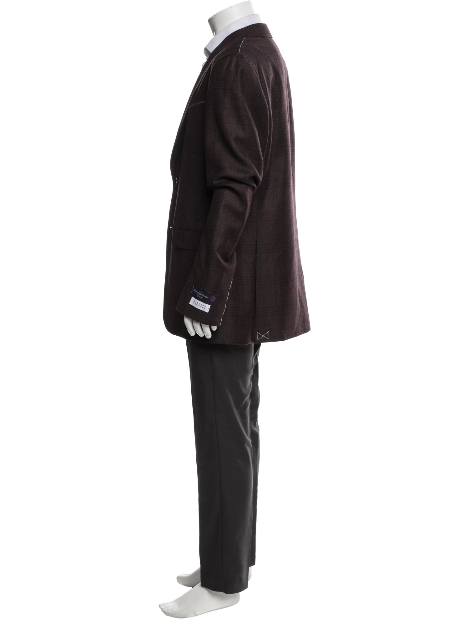 Ermenegildo Zegna Wool Plaid Print Blazer